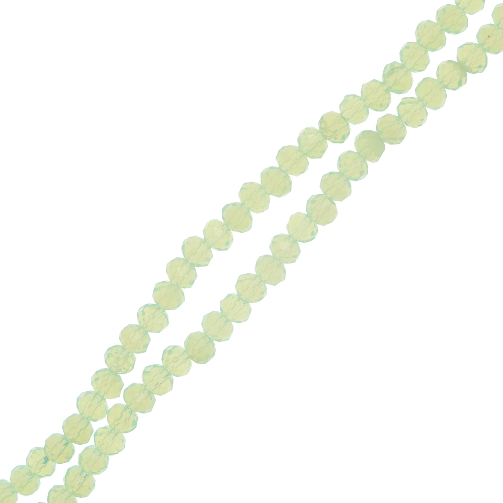 Filo di Rondelle, in Cristallo, 4x3 mm., colore VERDE MENTA OPALE