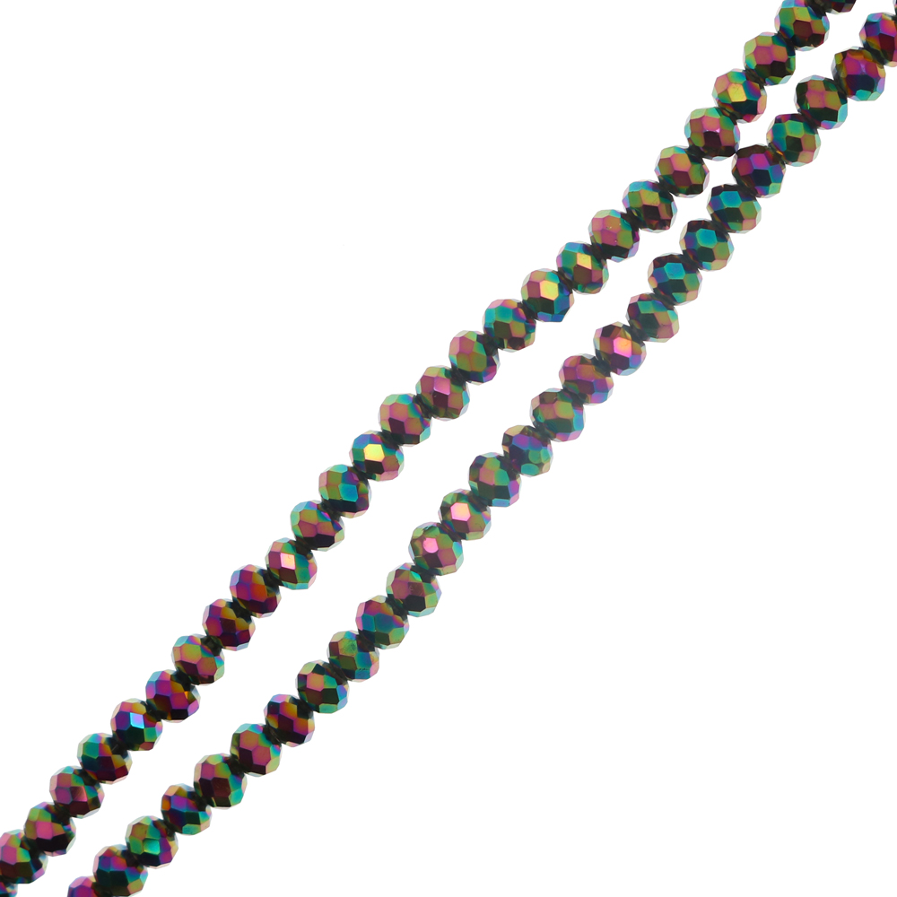 Filo di Rondelle, in Cristallo, 4x3 mm., colore SCARABEO