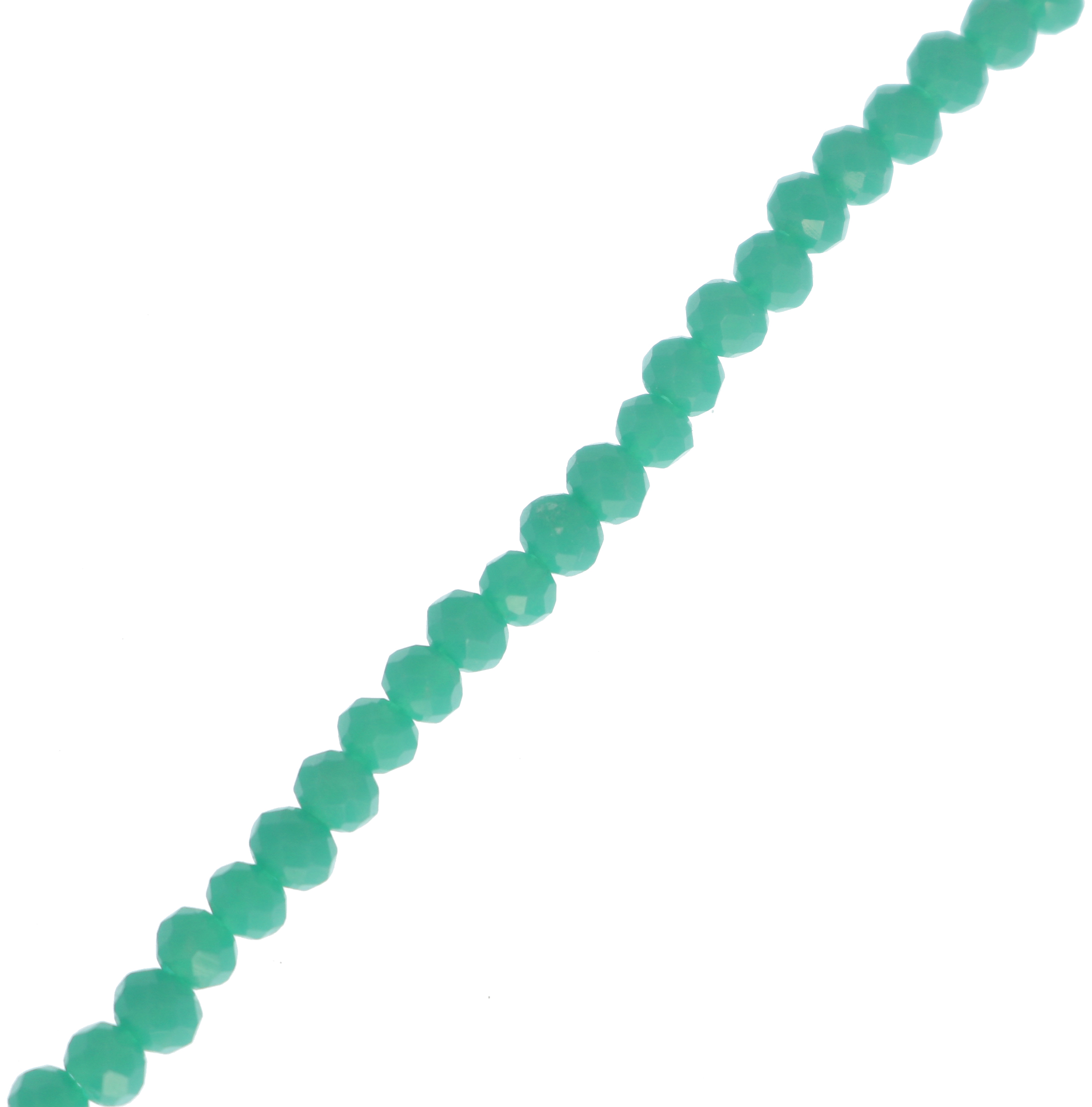 Filo di Rondelle, in Cristallo, 4x3 mm., colore VERDE ACQUA PERLATO