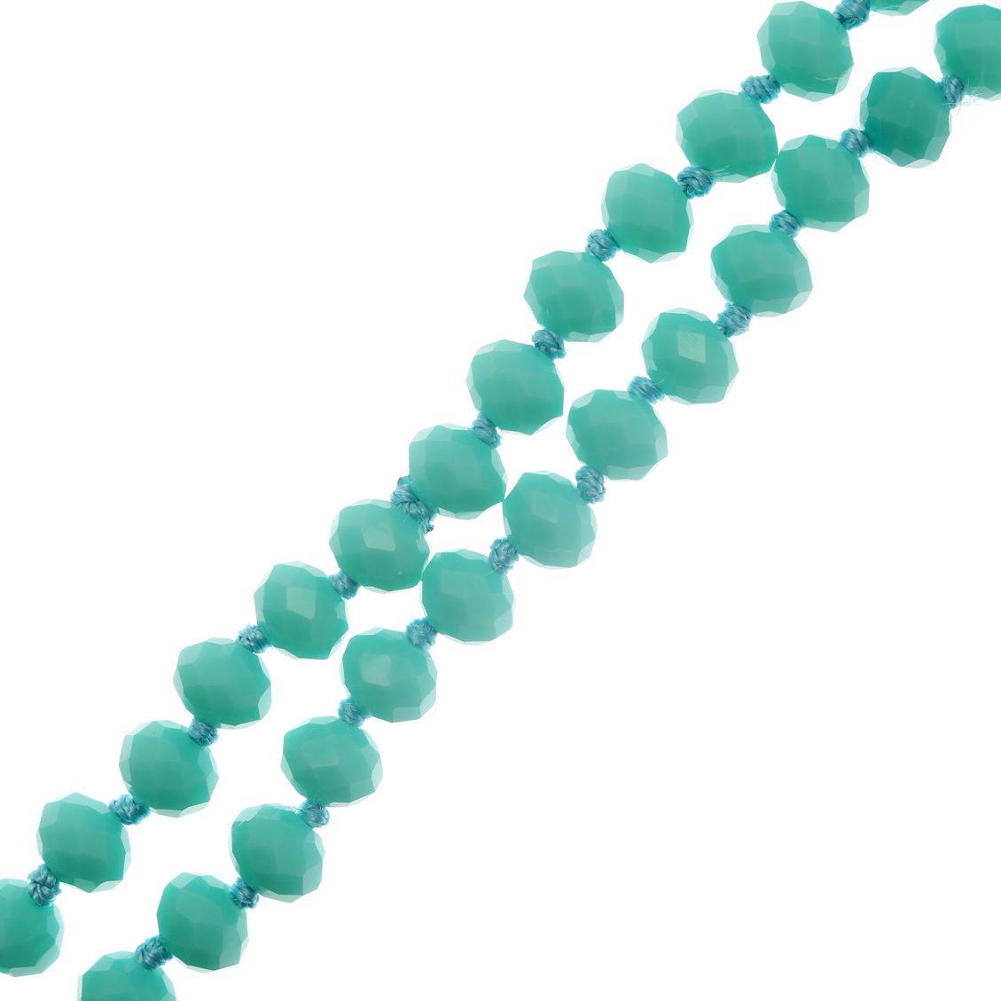 Filo di Rondelle, in Cristallo, 8x6 mm., colore TURCHESE