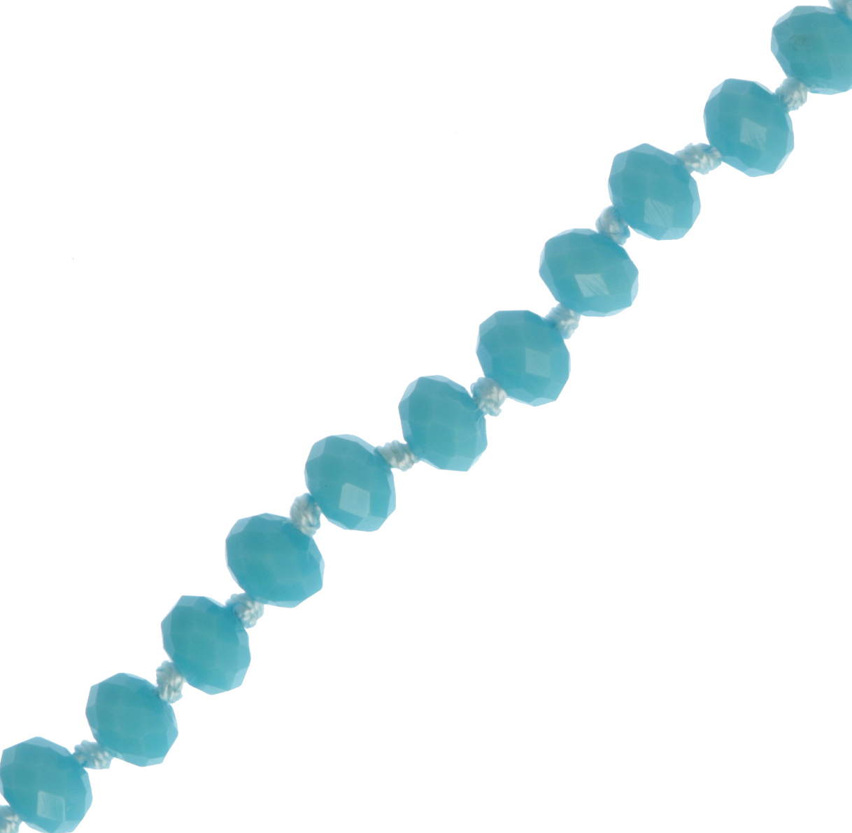 Filo di Rondelle, in Cristallo, 8x6 mm., colore TURCHESE SCURO