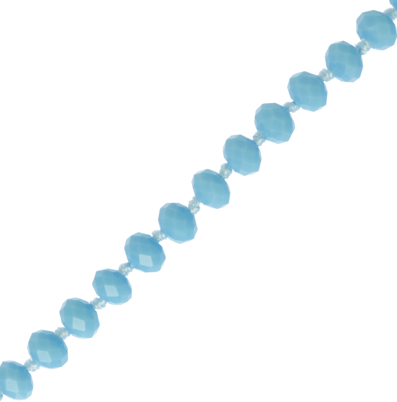 Filo di Rondelle, in Cristallo, 8x6 mm., colore AZZURRO