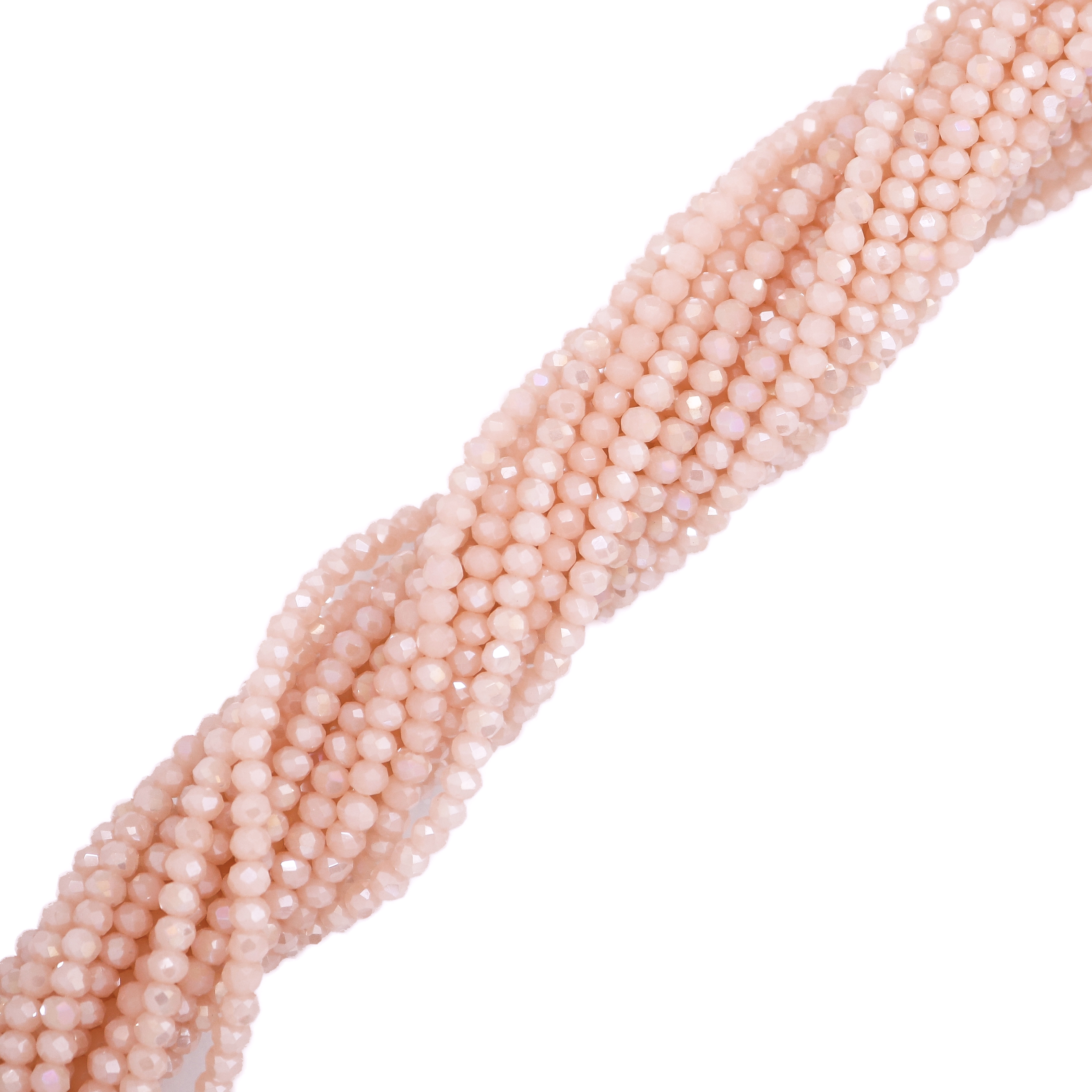 Filo di Cipollotti in Cristallo, 3,5x2,5mm., colore ROSA OPALE LISTRATO