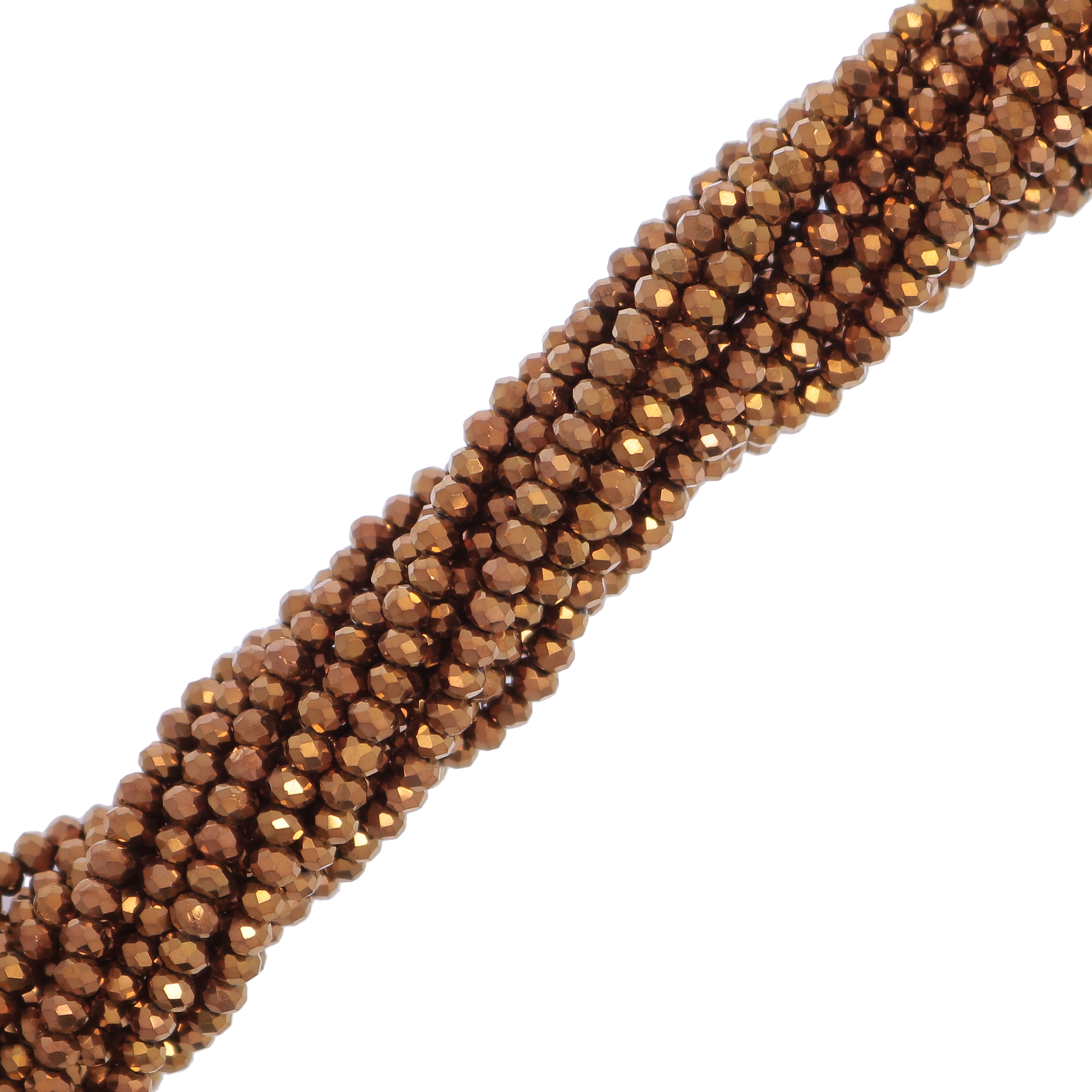 Filo di Cipollotti in Cristallo, 3,5x2,5 mm., colore BRONZO METAL
