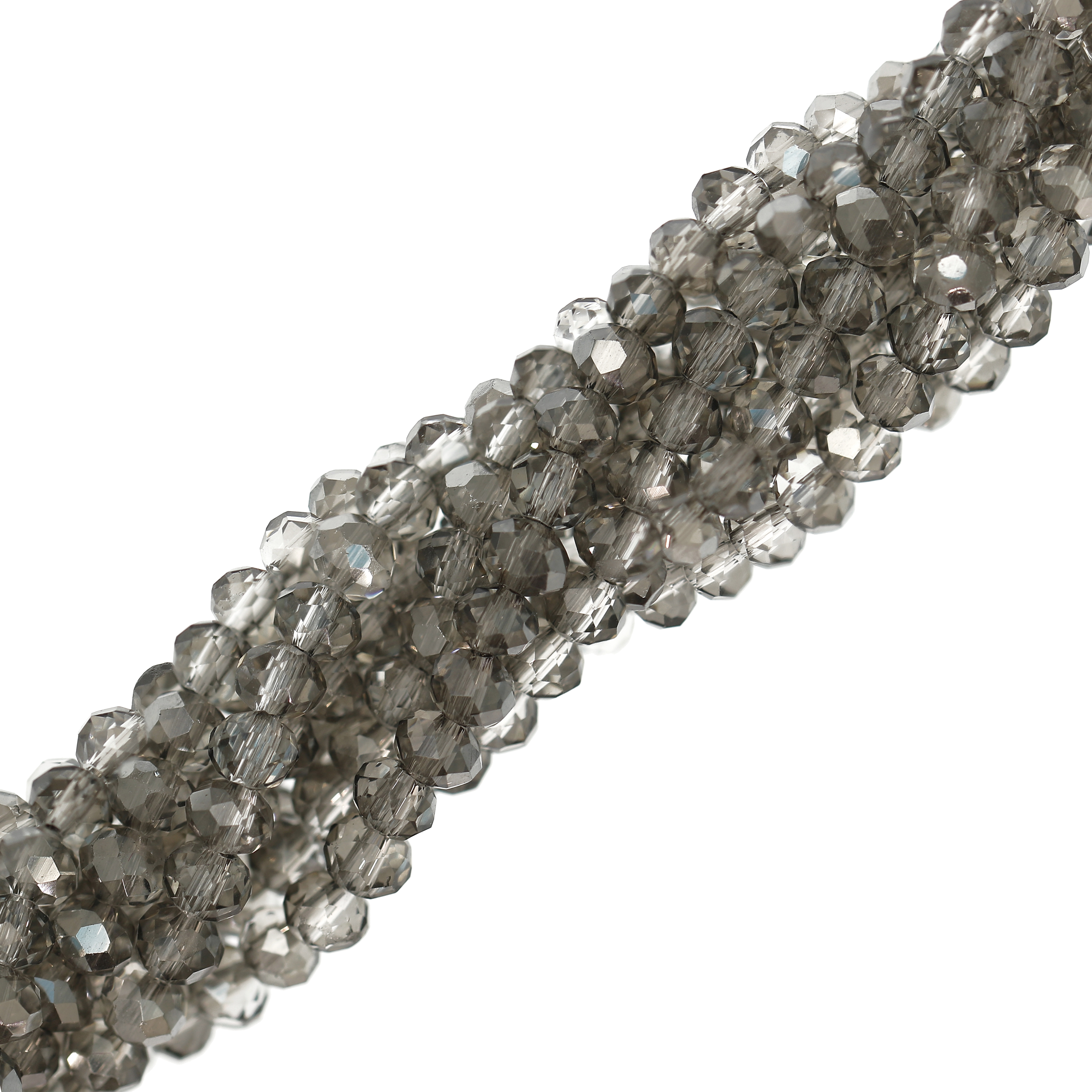 Filo di Cipollotti in Cristallo, 4x3 mm., colore GRIGIO TRASPARENTE LISTRATO