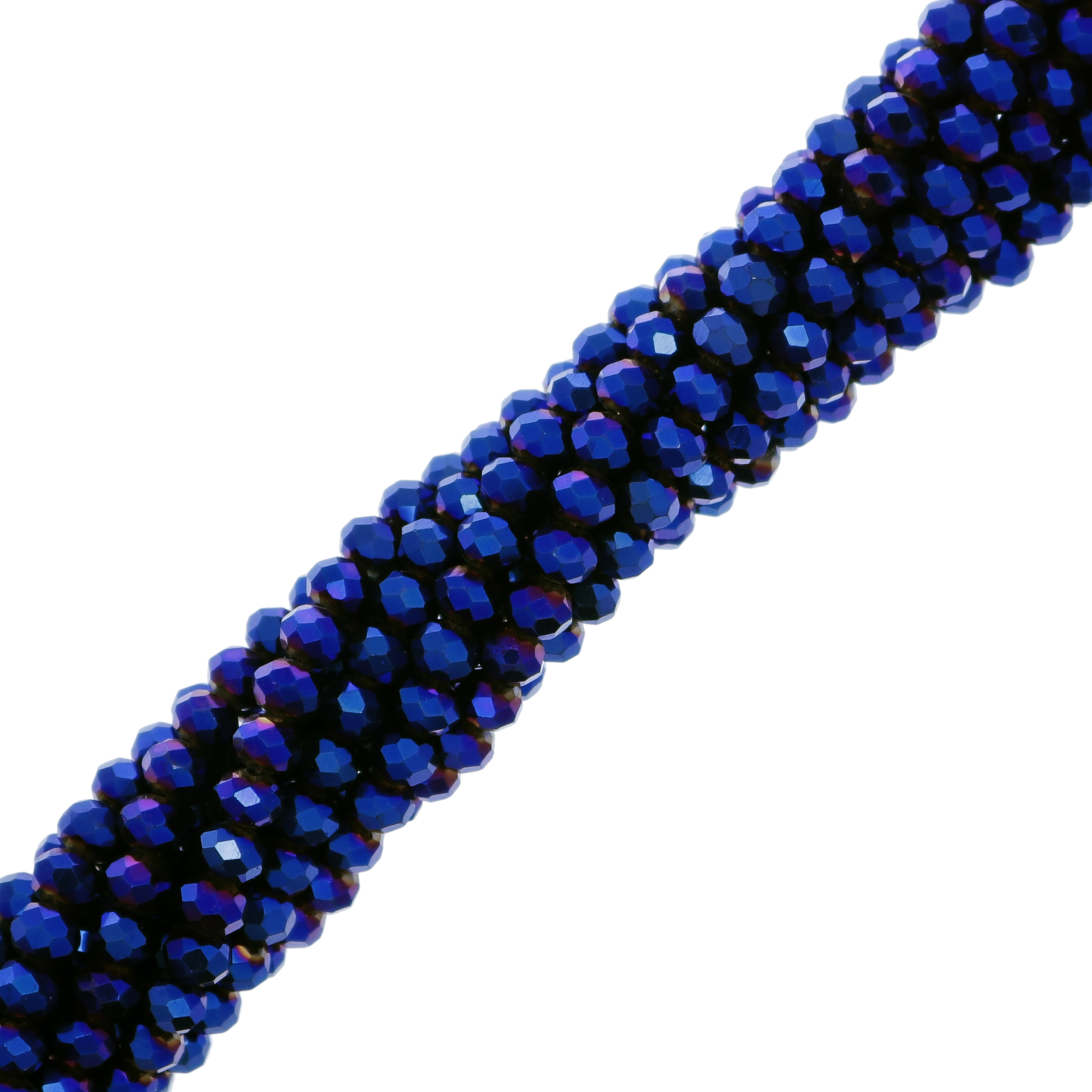 Filo di Cipollotti in Cristallo, 4x3 mm., colore BLU METAL