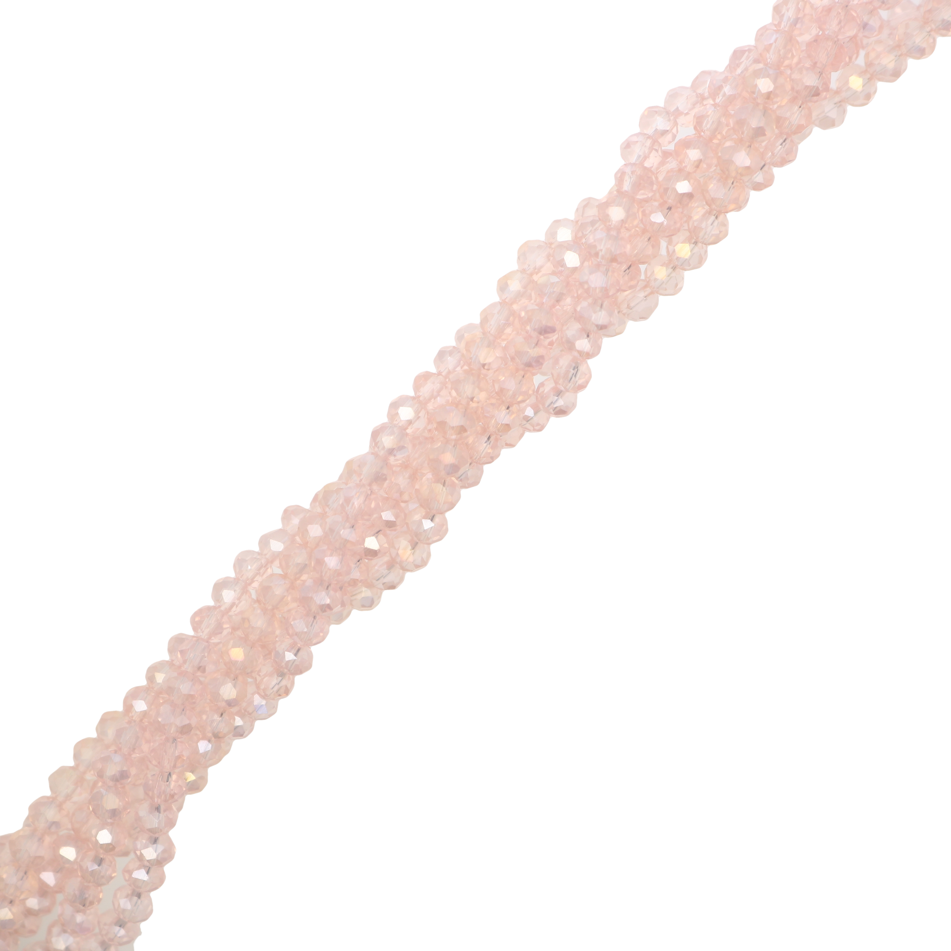 Filo di Cipollotti in Cristallo, 4x3 mm., colore ROSA BABY TRASPARENTE  LISTRATO