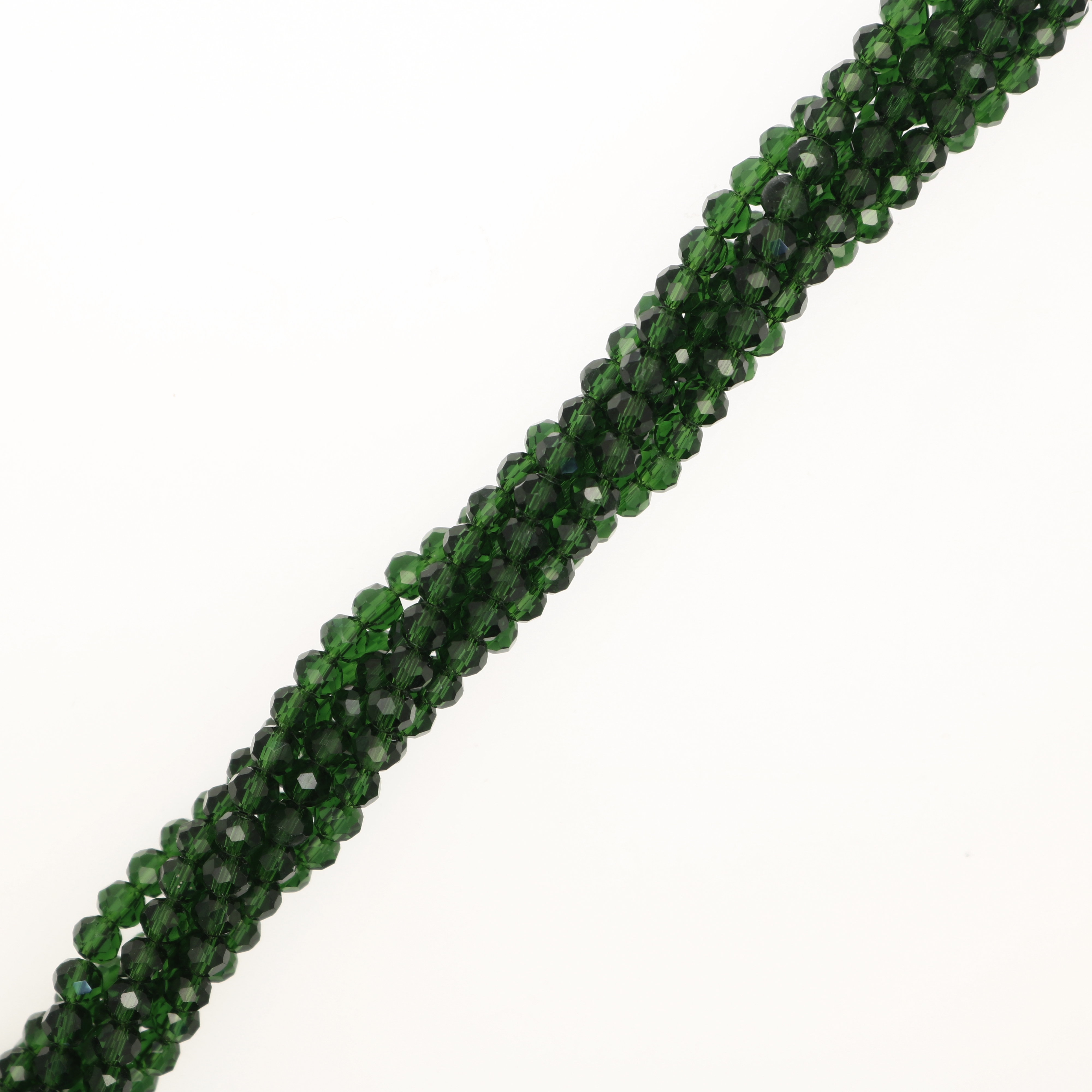 Filo di Cipollotti in Cristallo, 4x3 mm., colore VERDE OLIVA