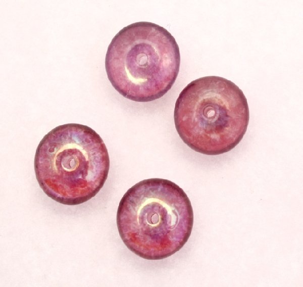 Rondella bombata , 5x8 mm., Ametista rosato AB