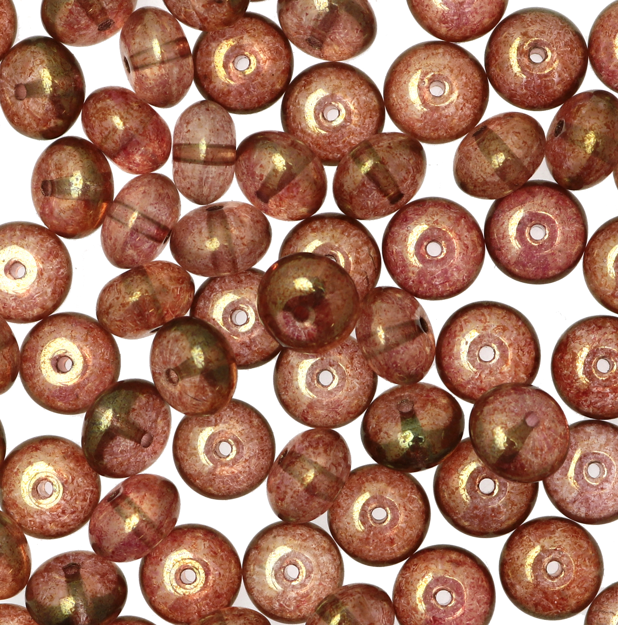 Rondella bombata, 9 mm., Topazio scuro listrato