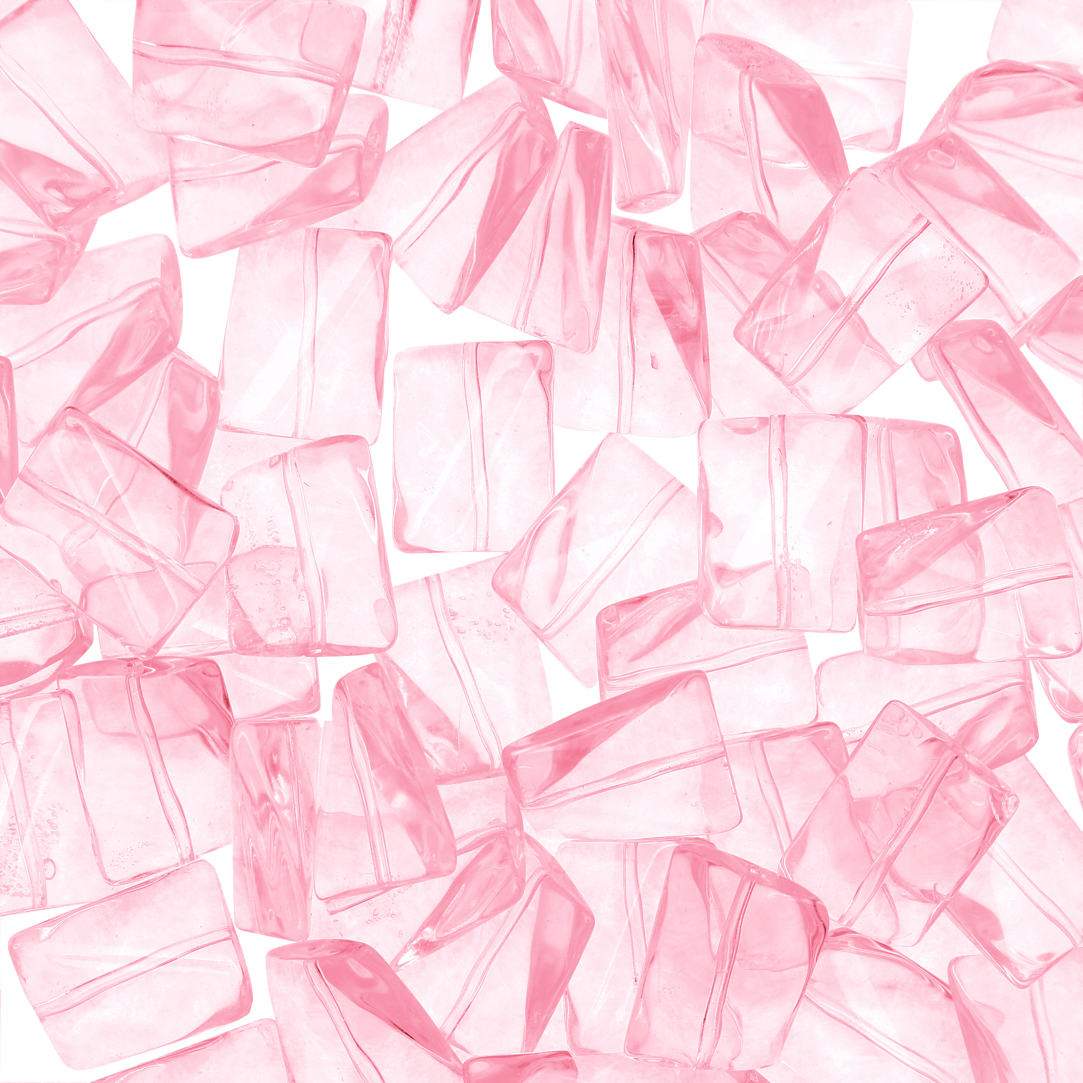 Rettangolo ondulato, 16x12 mm., Rosa baby trasparente