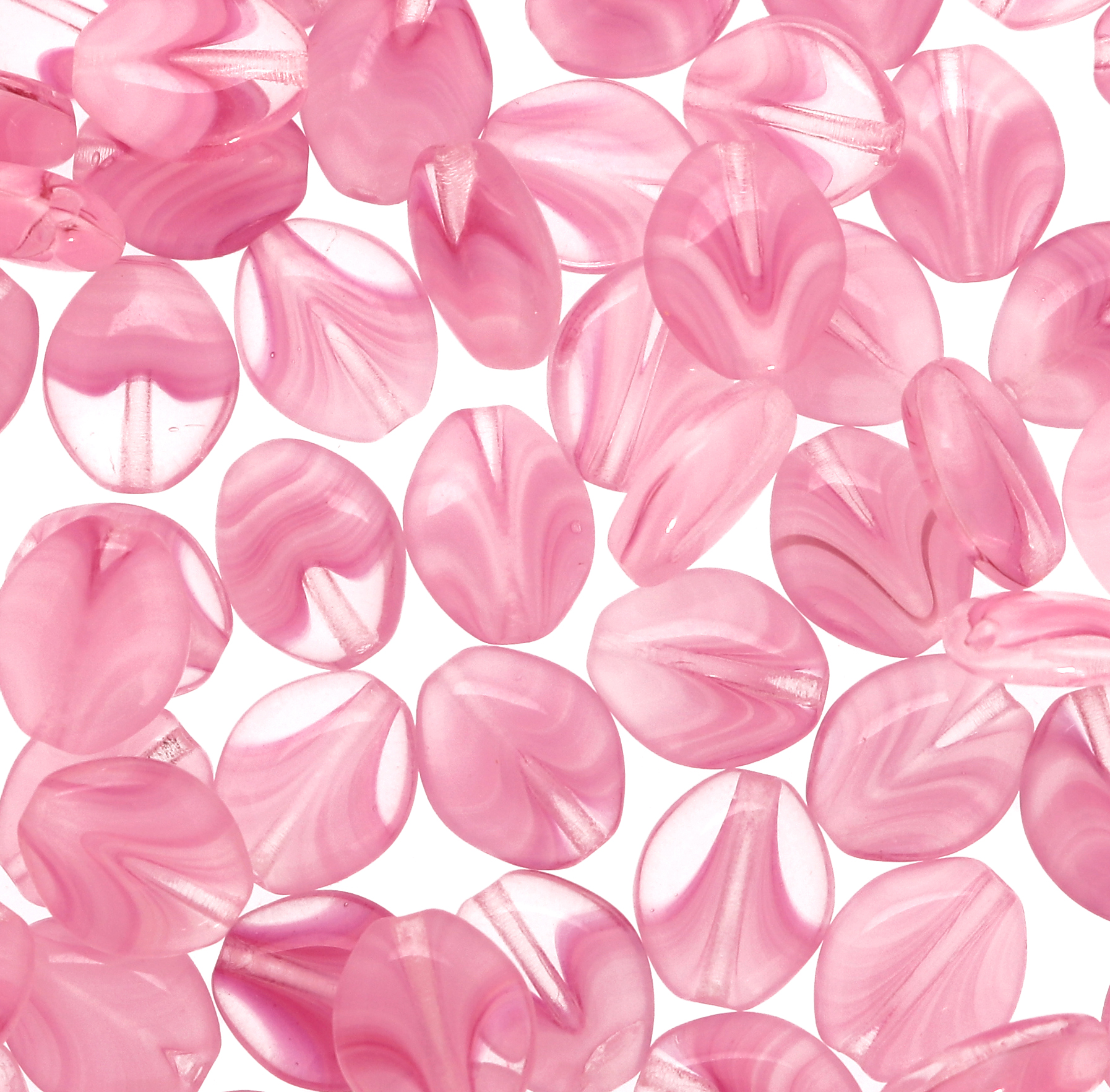 Semino, 10x8 mm., Rosa sfumato in bianco e in trasparente