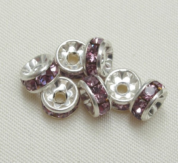 Rondella strass, 5 mm., base Argento Chiaro