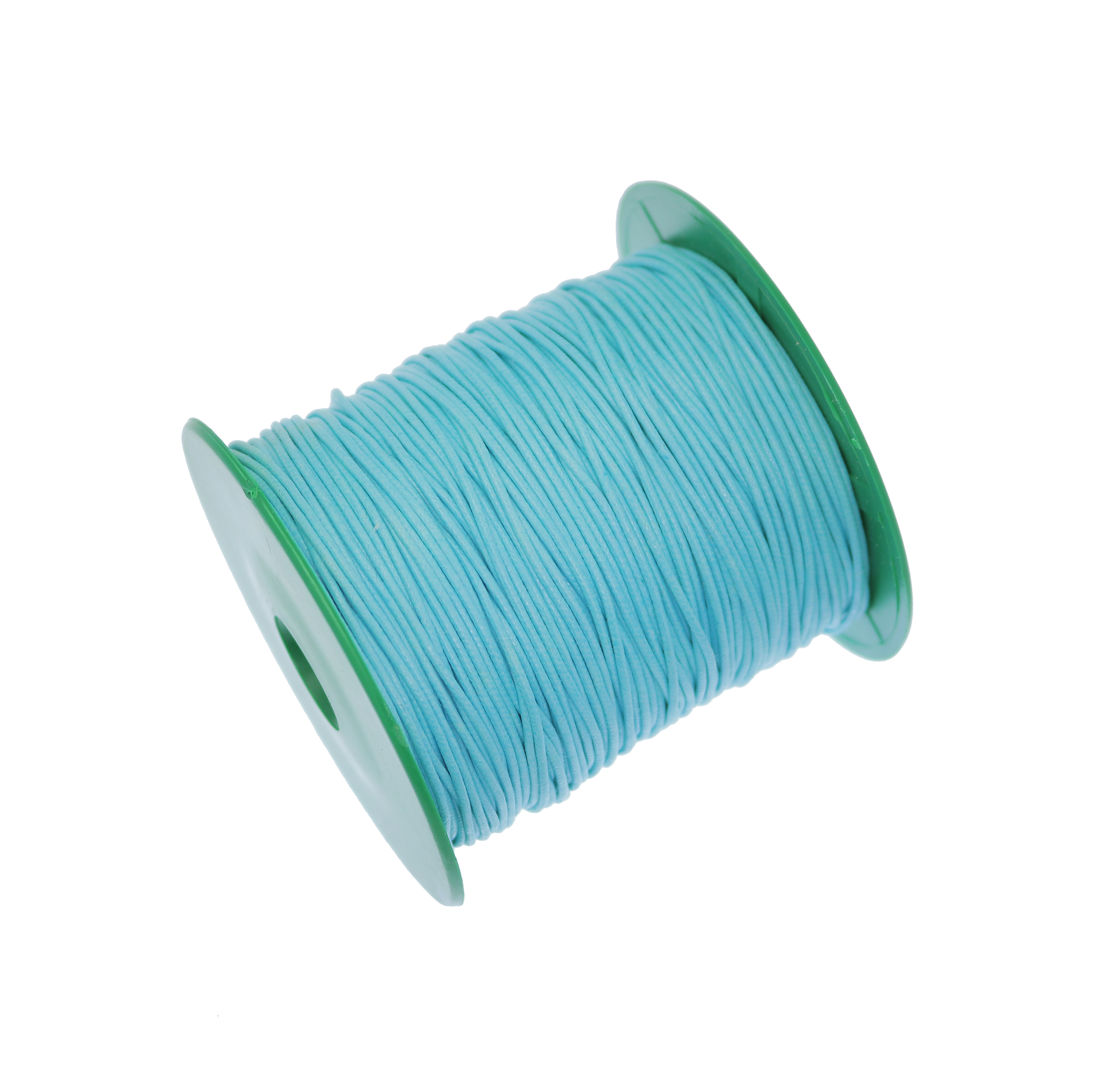 Cordoncino in cotone cerato, spessore 1 mm, colore Turchese