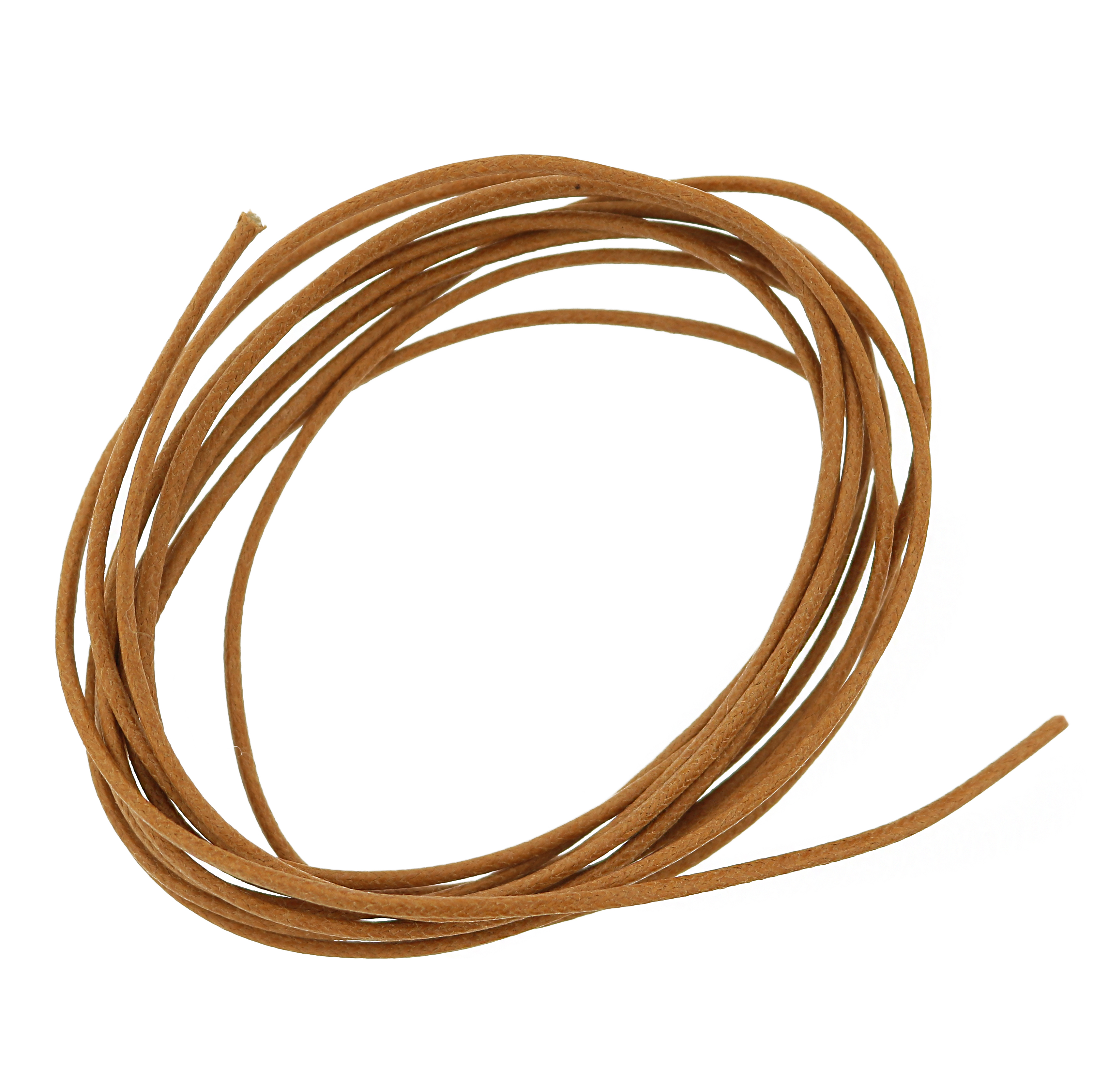 Cordoncino in cotone cerato, spessore 1,5 mm, colore Marrone Chiaro