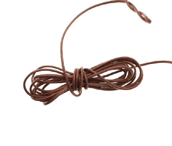 Cordoncino in Cotone cerato, spessore 1,5 mm, colore Marrone