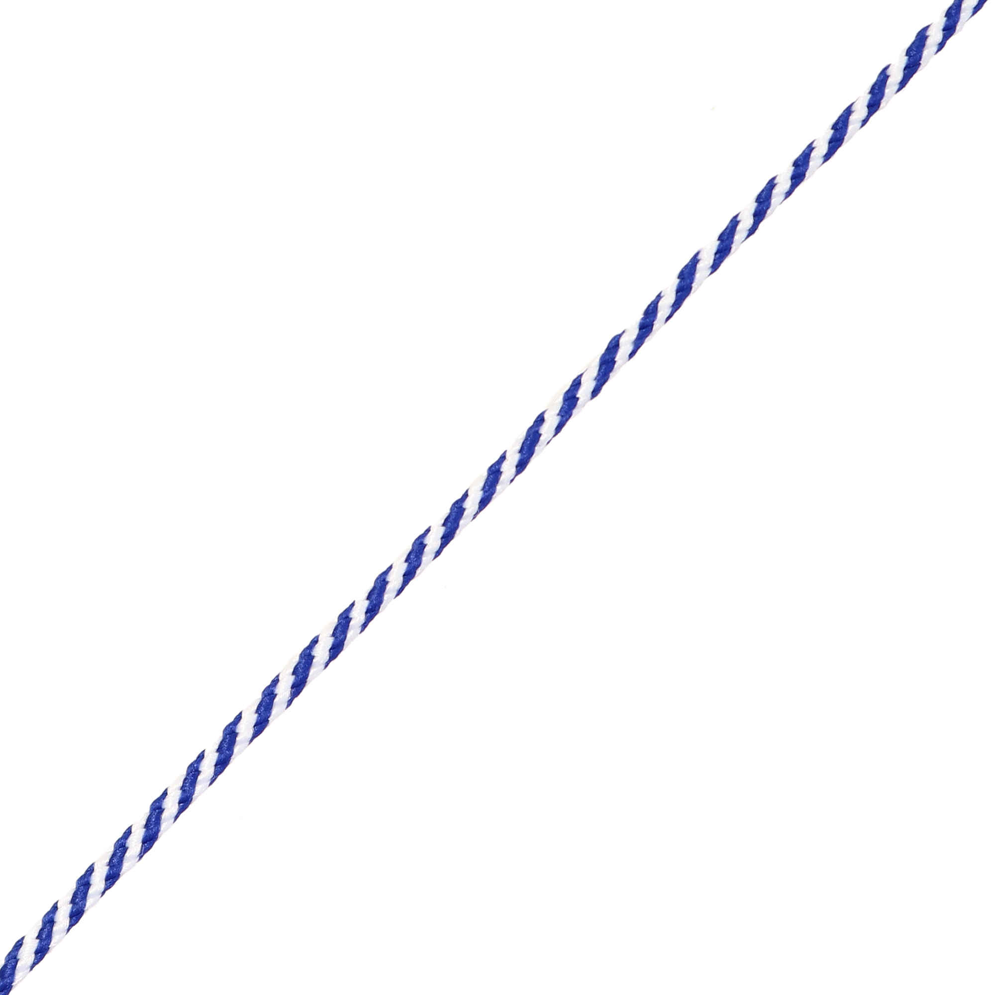 Cordoncino tubolare intrecciato, sintetico, diametro 2 mm., colore MULTICOLOR BIANCO E BLU