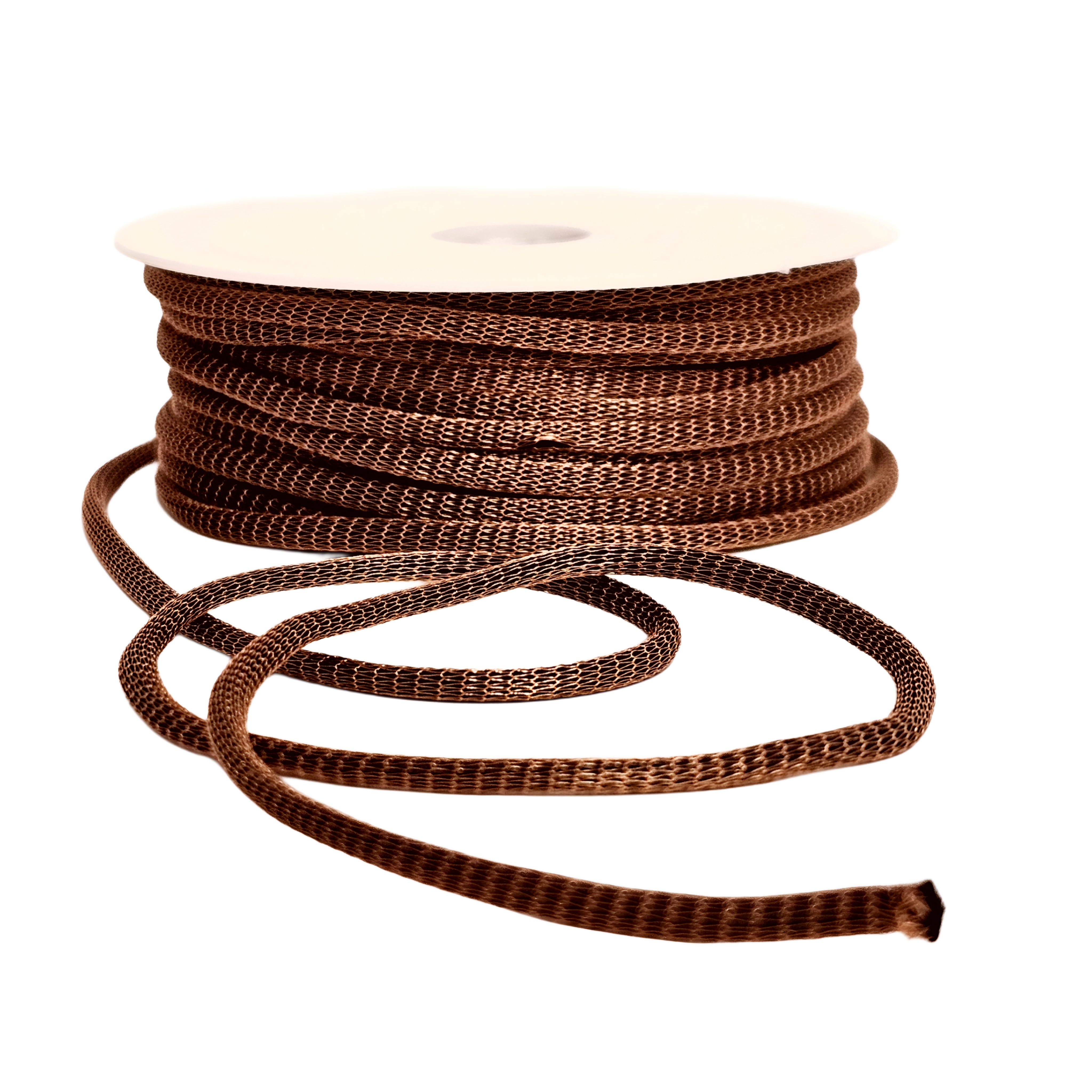 Cordoncino tubolare in Tessuto, diametro 4mm., colore Bronzo Metalizzato