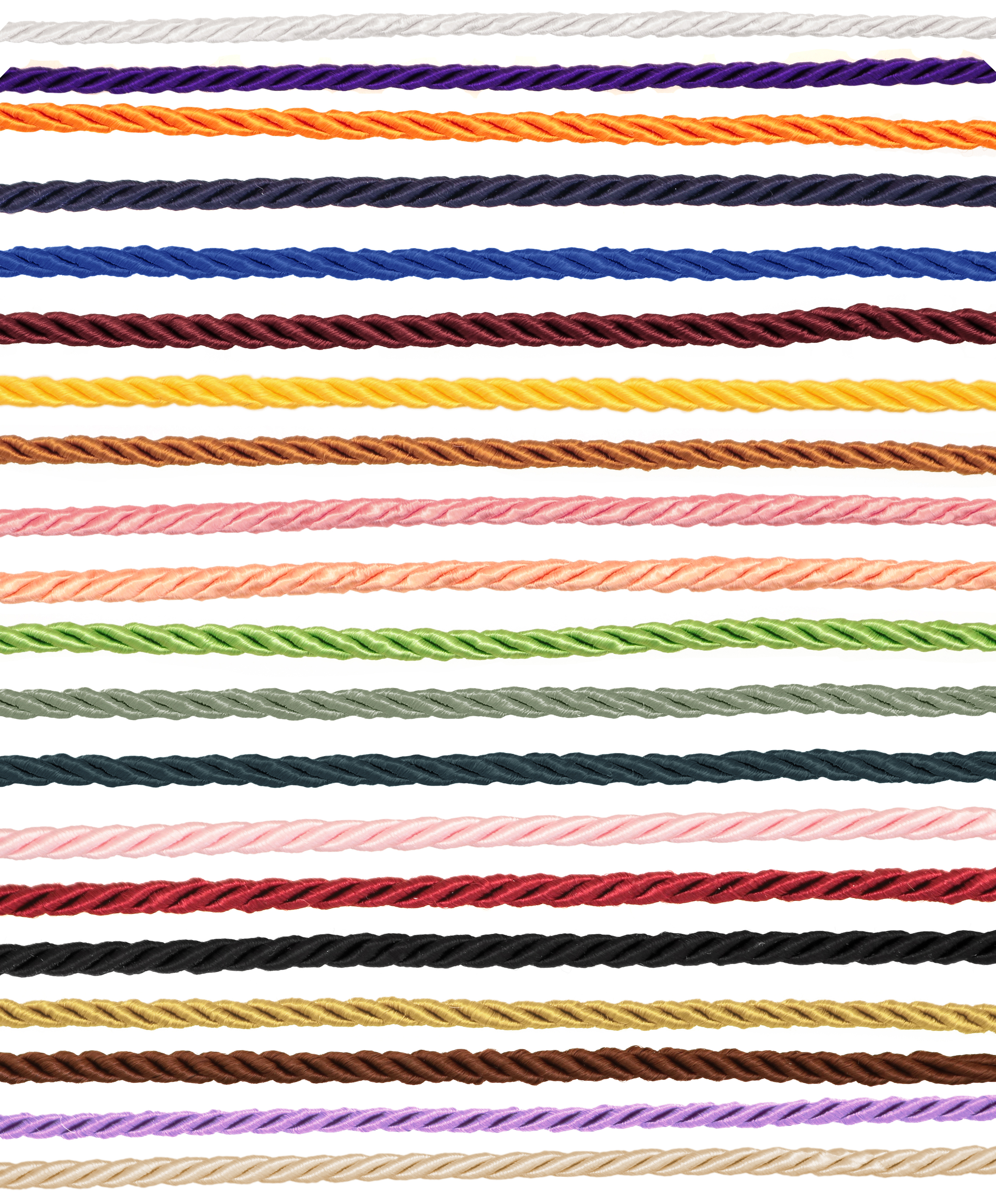 Cordoncino ritorto con 3 fili, spessore 3 mm (Confezione da 1 mt.)
