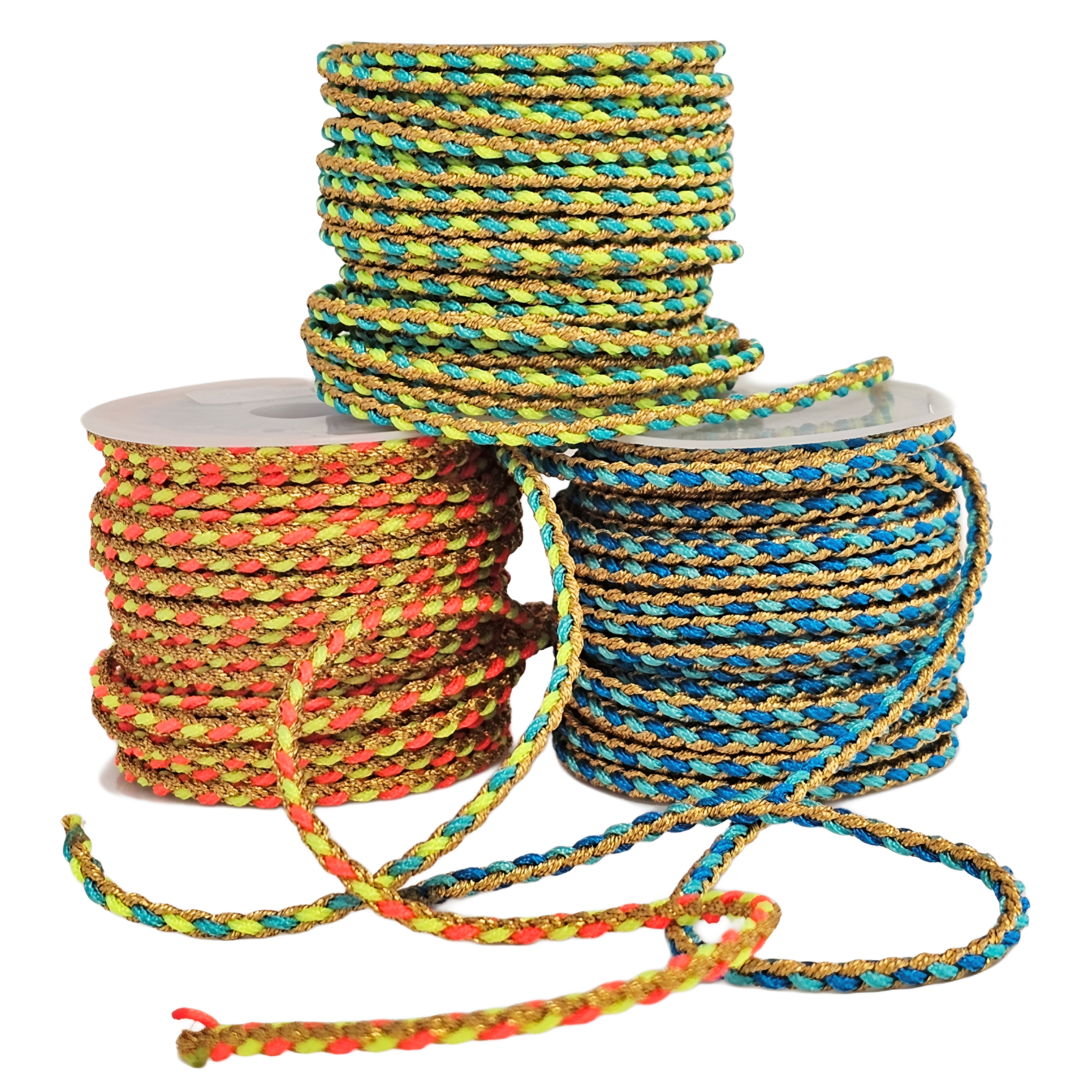 Cordoncino Intrecciato con oro, spessore 2 mm