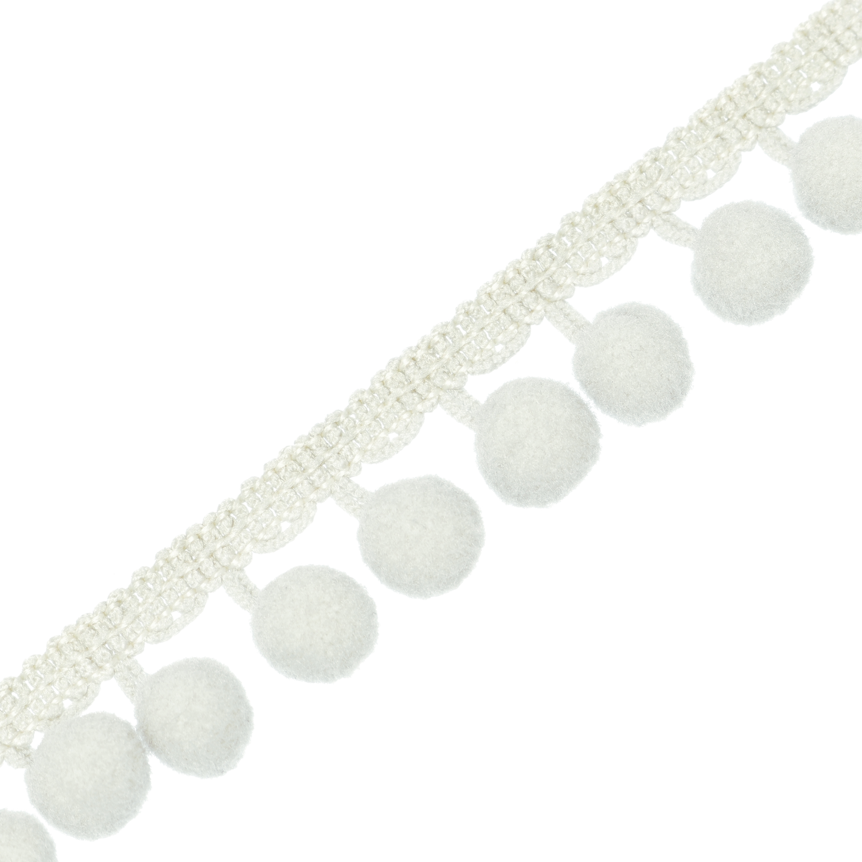 Passamaneria con pon pon (diametro 8 mm.), alta 2 cm., colore GRIGIO CHIARO (Confezione da 50 cm)