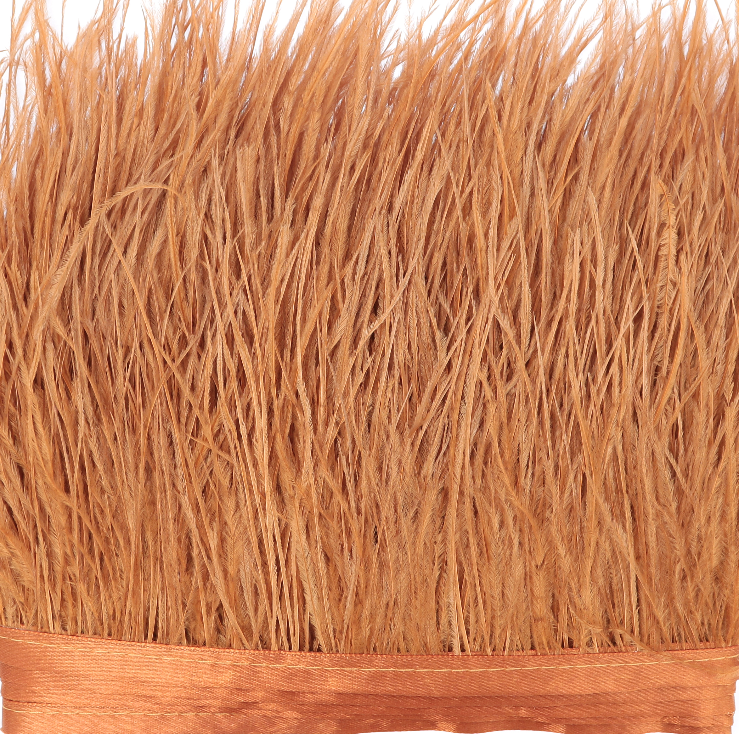Passamaneria con Piume, altezza 10-12 cm., colore RUGGINE