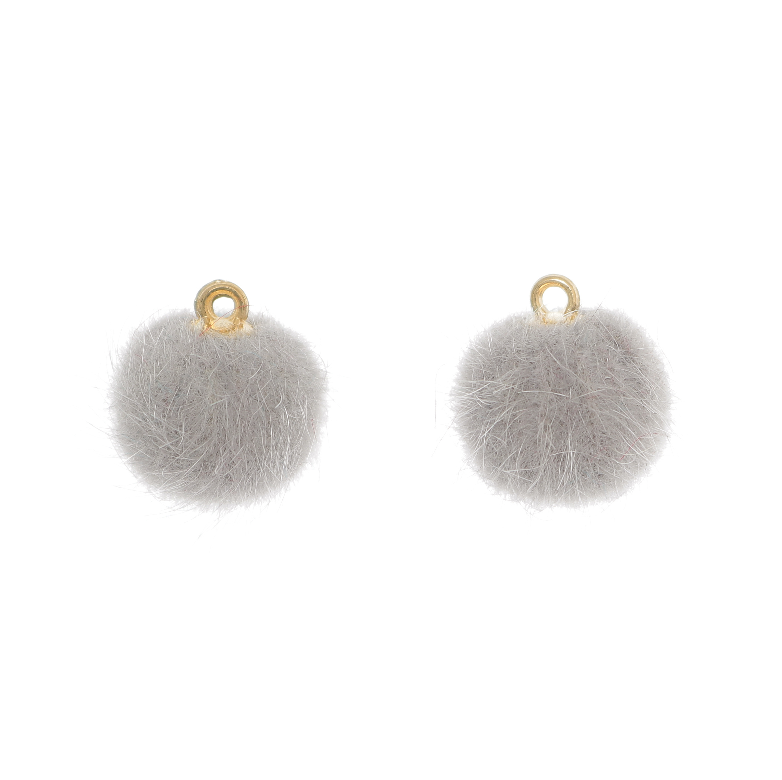 Pon Pon, in lapin sintetico, tondo, diametro 16 mm., colore GRIGIO CHIARO