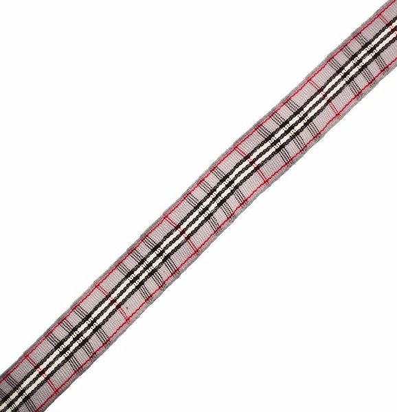 Nastro sintetico scozzese, alto 15 mm., colore GRIGIONEROROSSO