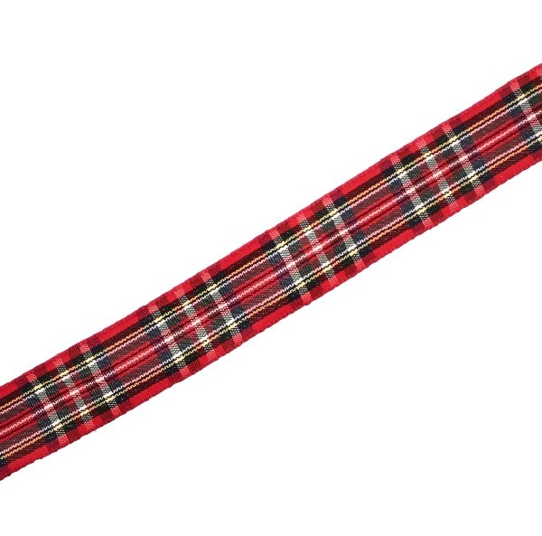 Nastro sintetico scozzese, alto 15 mm., colore ROSSOVERDEBLU