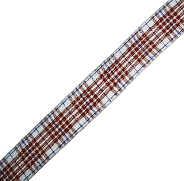 Nastro sintetico scozzese, alto 25 mm., colore MARRONEAZZURROBLU