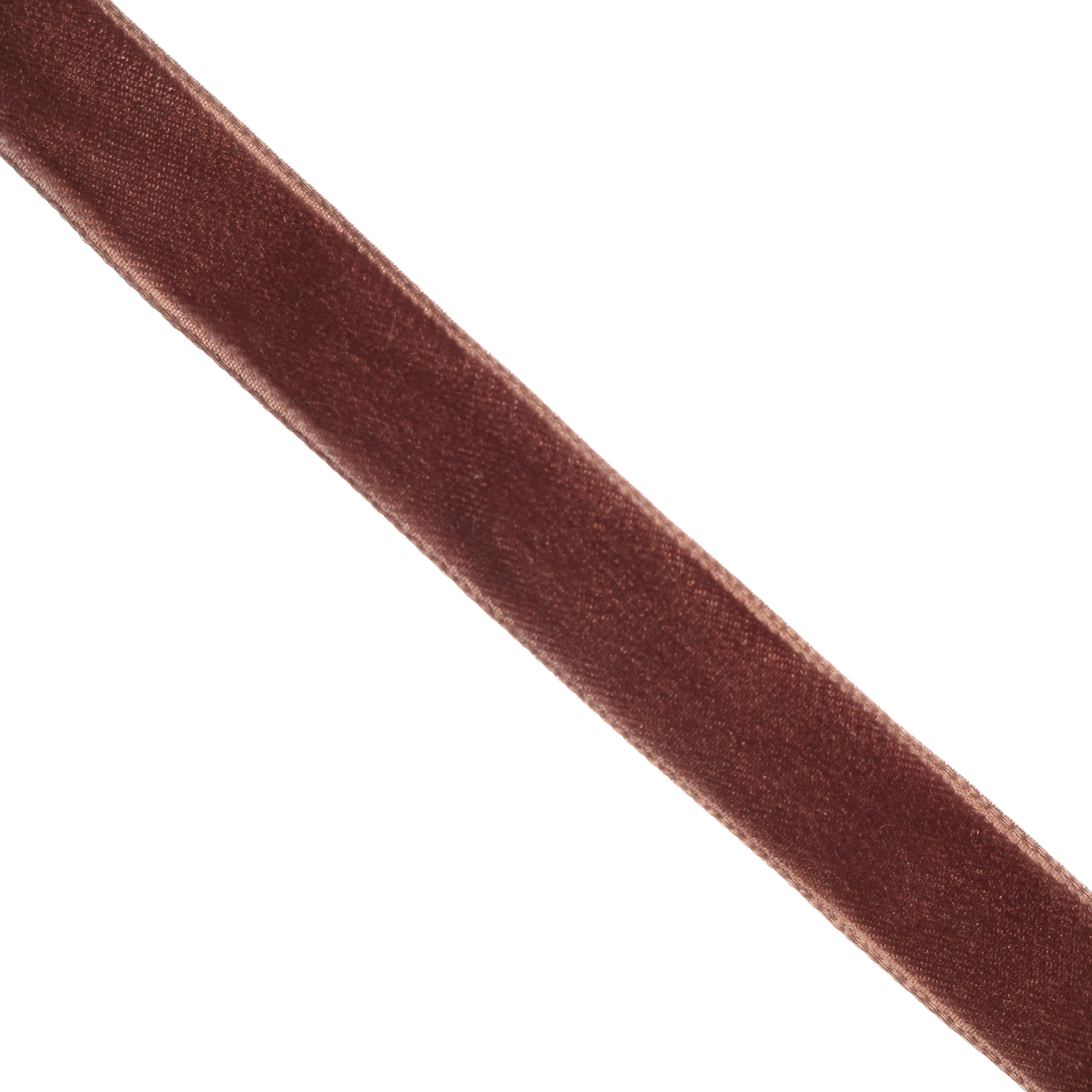Nastro, in Velluto, alto 16 mm., colore Marrone