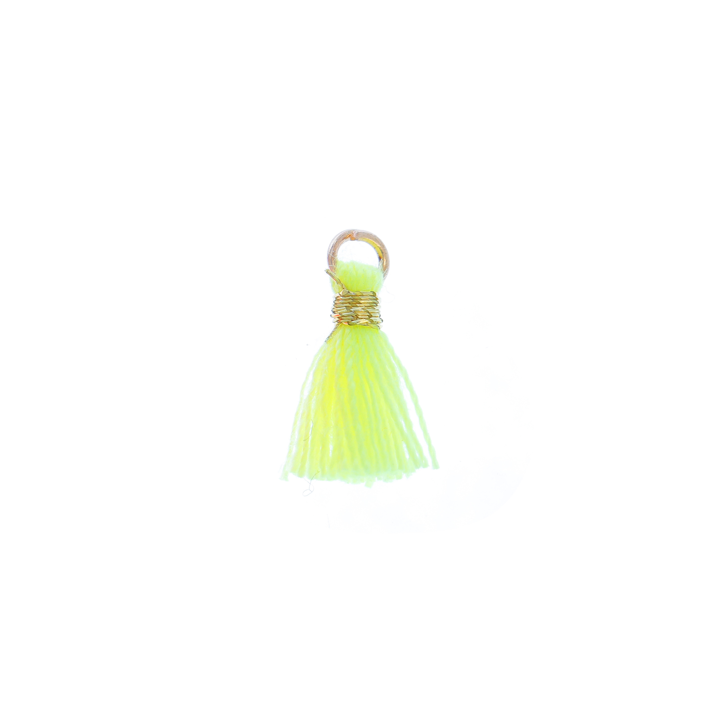 Nappina in Cotone, lunga 13 mm. circa, colore GIALLO FLUO