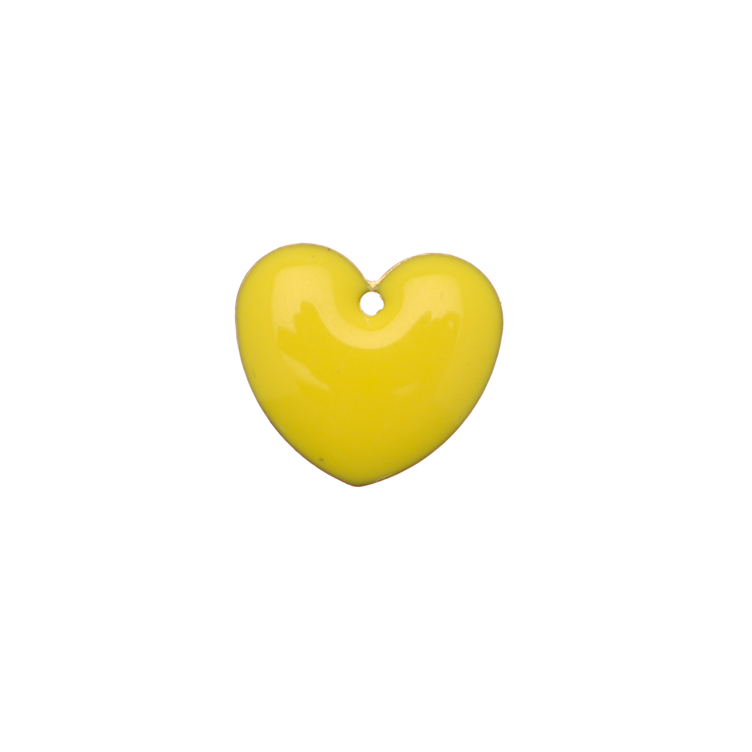 Ciondolo a Cuore, 15x15 mm., smaltato Giallo