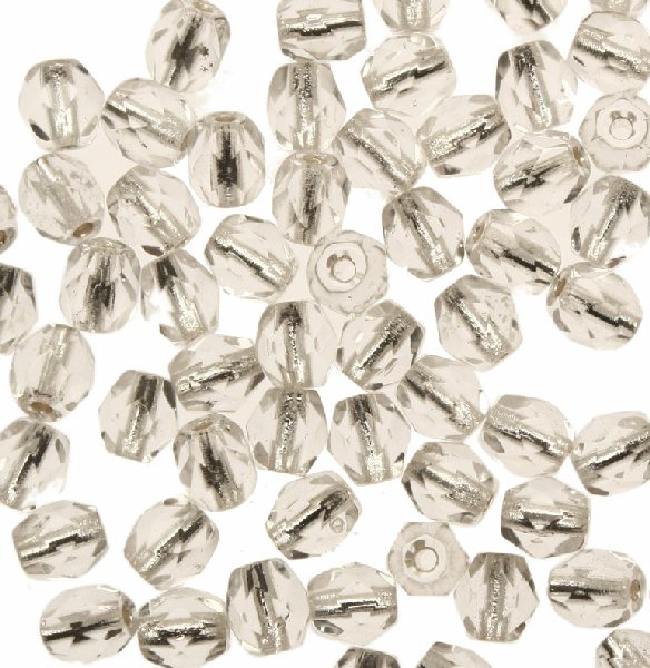 Mezzi cristalli da 4 mm. color Crystal con argento interno