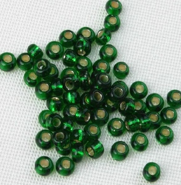 Conteria, misura 2 mm. color Verde smeraldo con argento