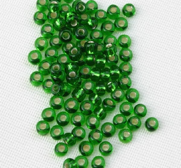 Conteria, misura 2 mm. color Verde foglia con argento