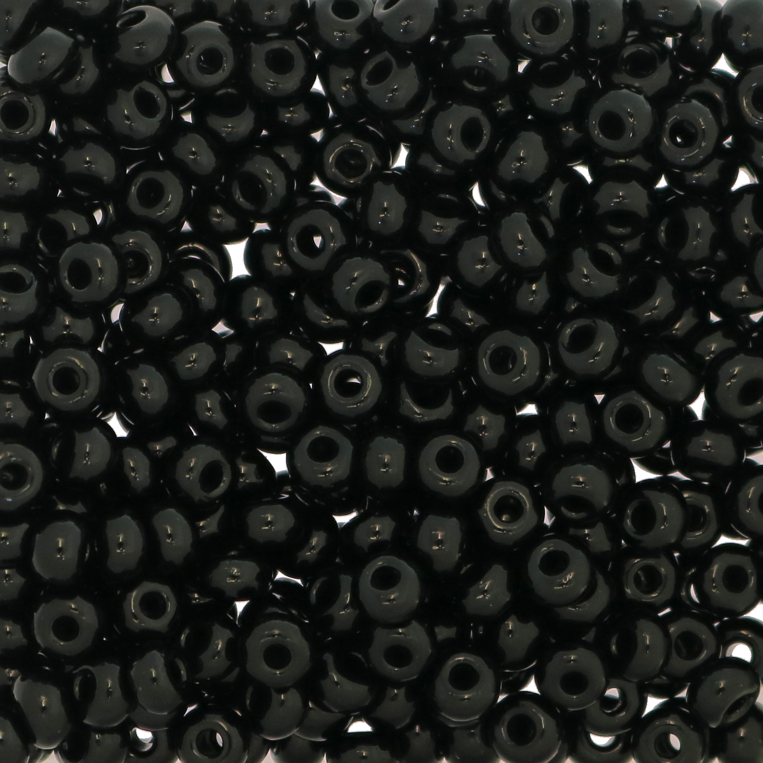 Conteria in vetro, 3x2 mm., colore Nero opaco