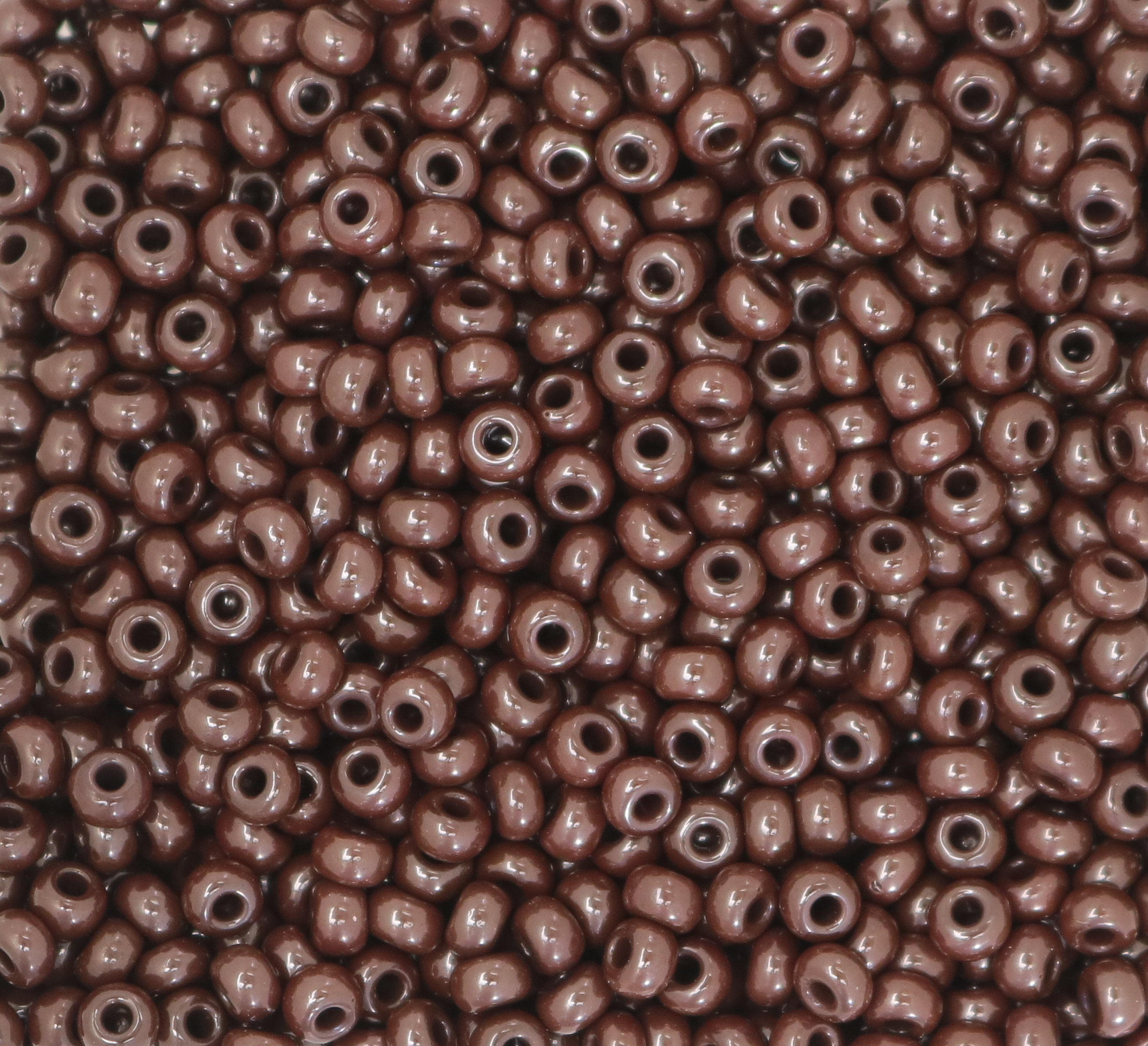 Conteria in vetro, 3x2 mm., colore Marrone Scuro opaco