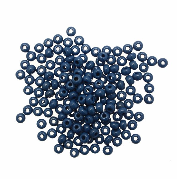 Conteria in vetro, dimensione 4,5x3mm., colore Blu Navy opaco