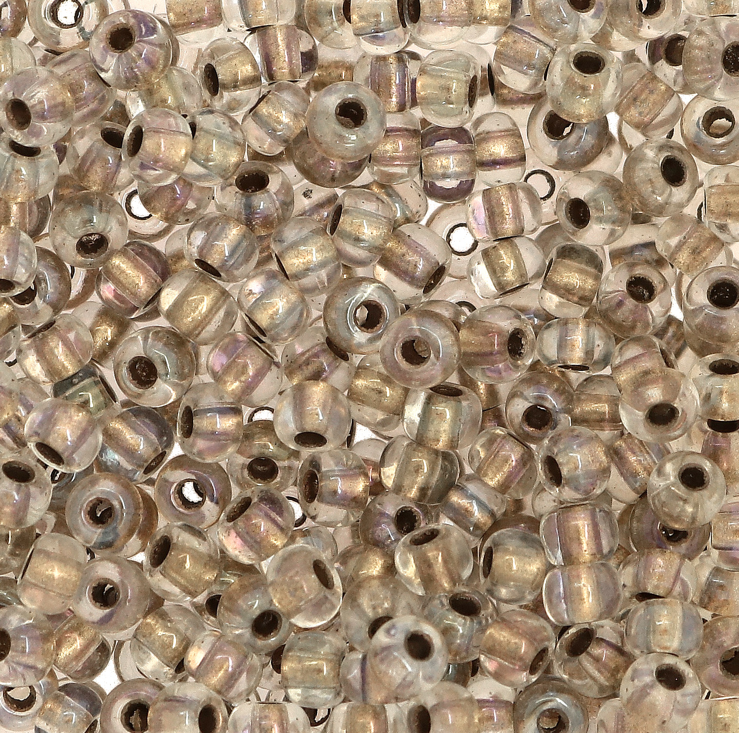 Conteria in vetro, dimensione 4,5x3mm., colore Trasparente AB con Beige