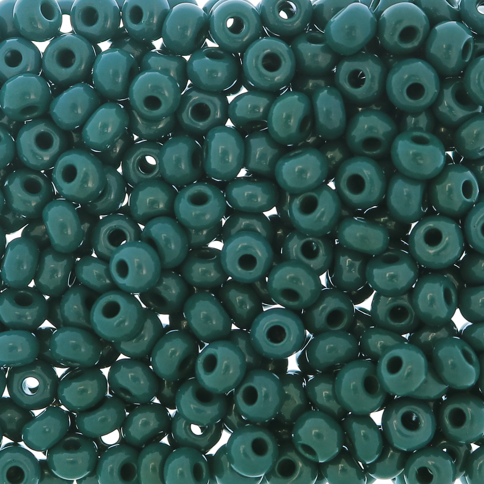 Conteria in vetro, dimensione 4,5x3mm., colore Verde Scuro opaco