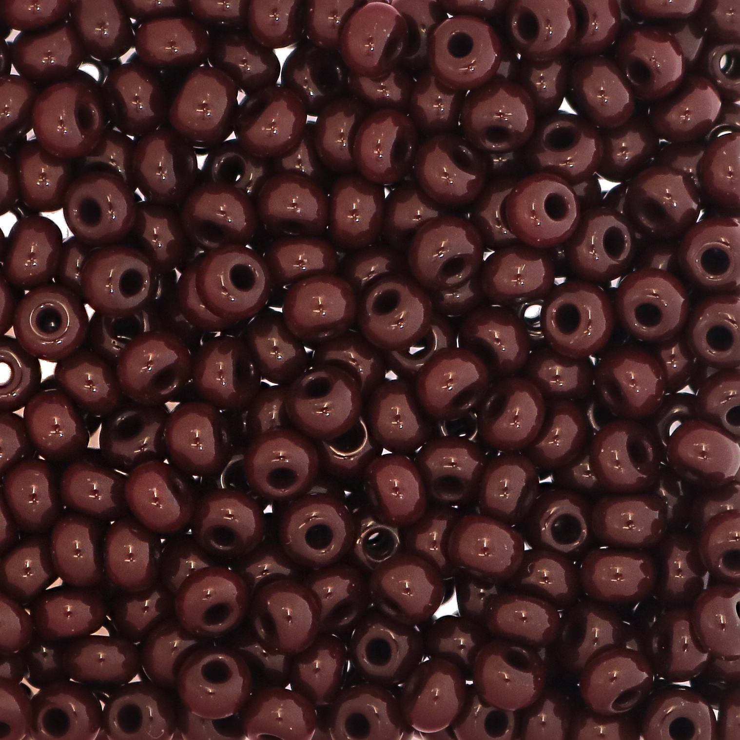 Conteria in vetro, dimensione 4,5x3mm., colore Marrone Scuro opaco