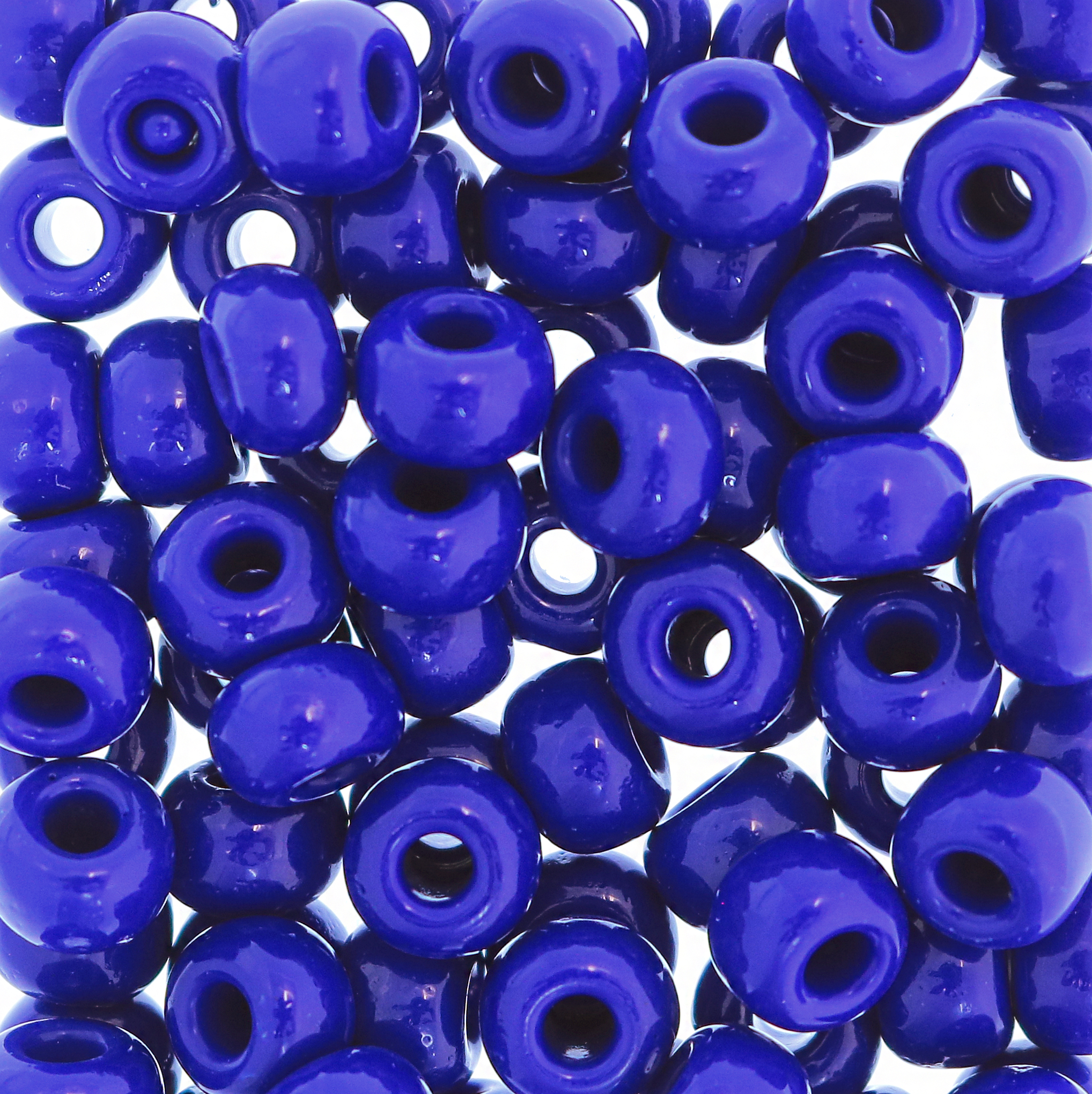 Conteria gigante in vetro, 8x5 mm., colore Blu Elettrico opaco