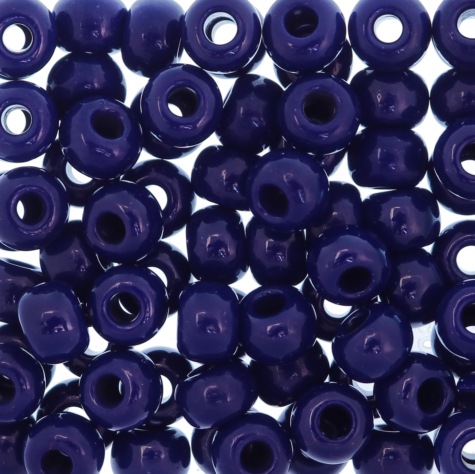 Conteria gigante in vetro, 8x5 mm., colore Blu Scuro opaco