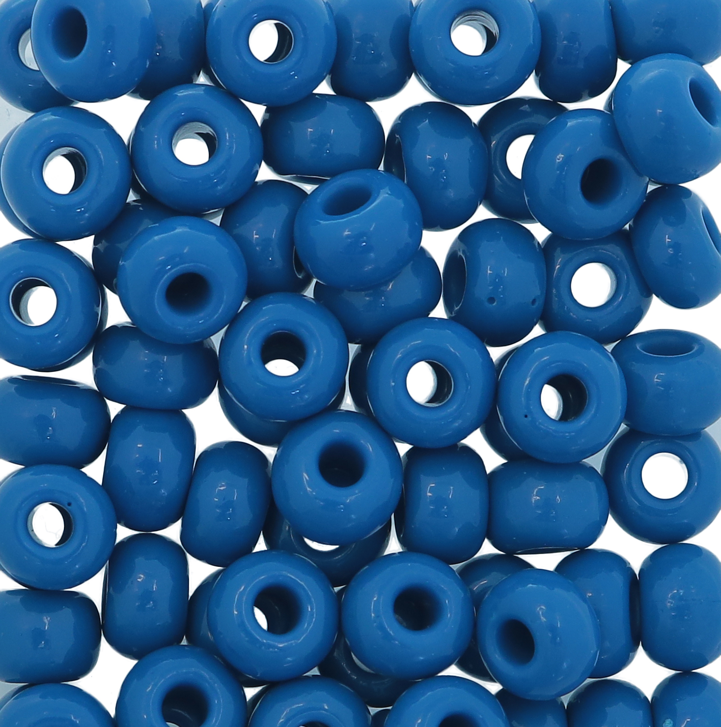 Conteria gigante in vetro, 8x5 mm., colore Blu Cina opaco