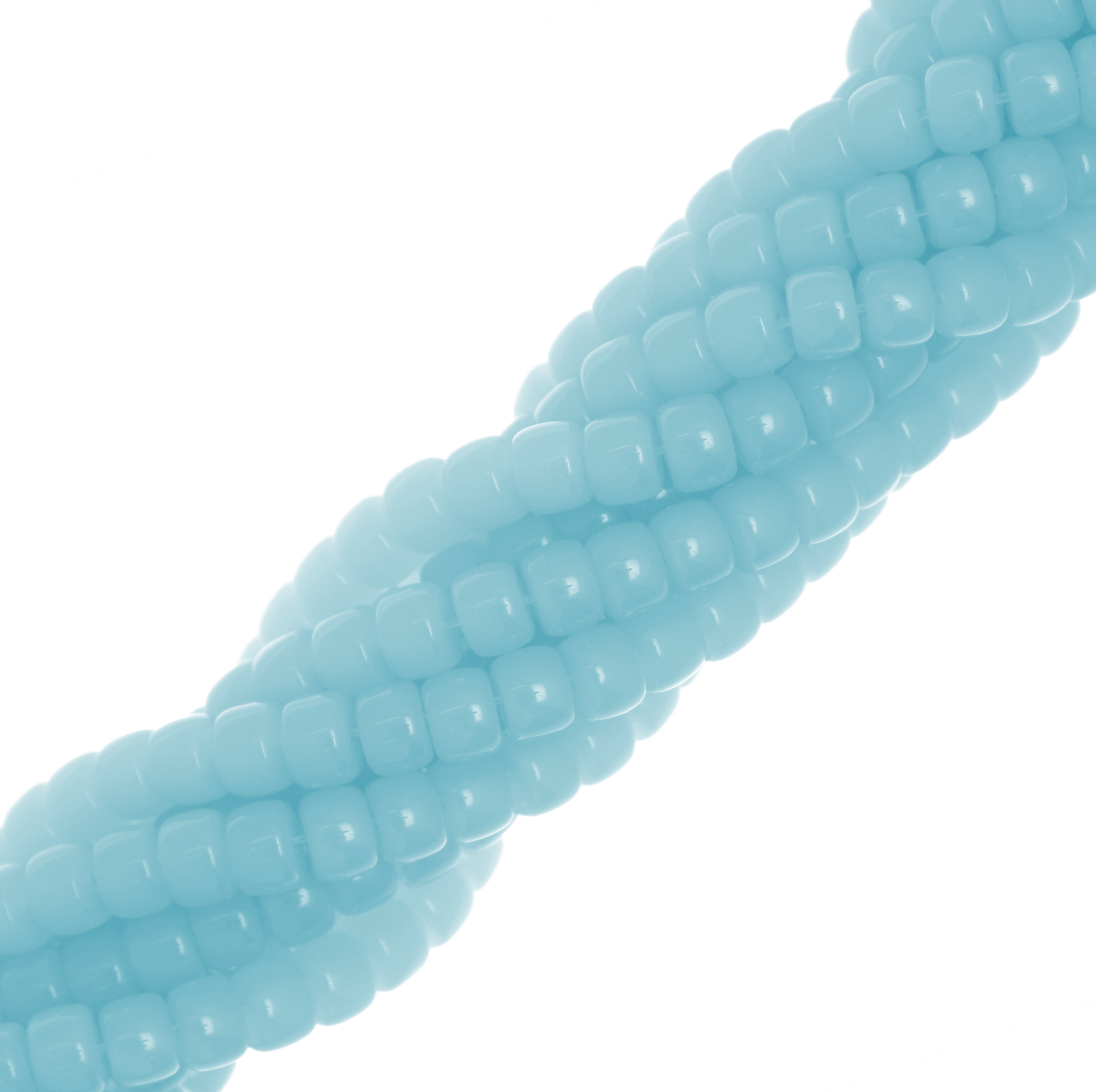 Filo di Rondelle in Vetro, 8,2x6 mm., colore Azzurro Chiaro Opale
