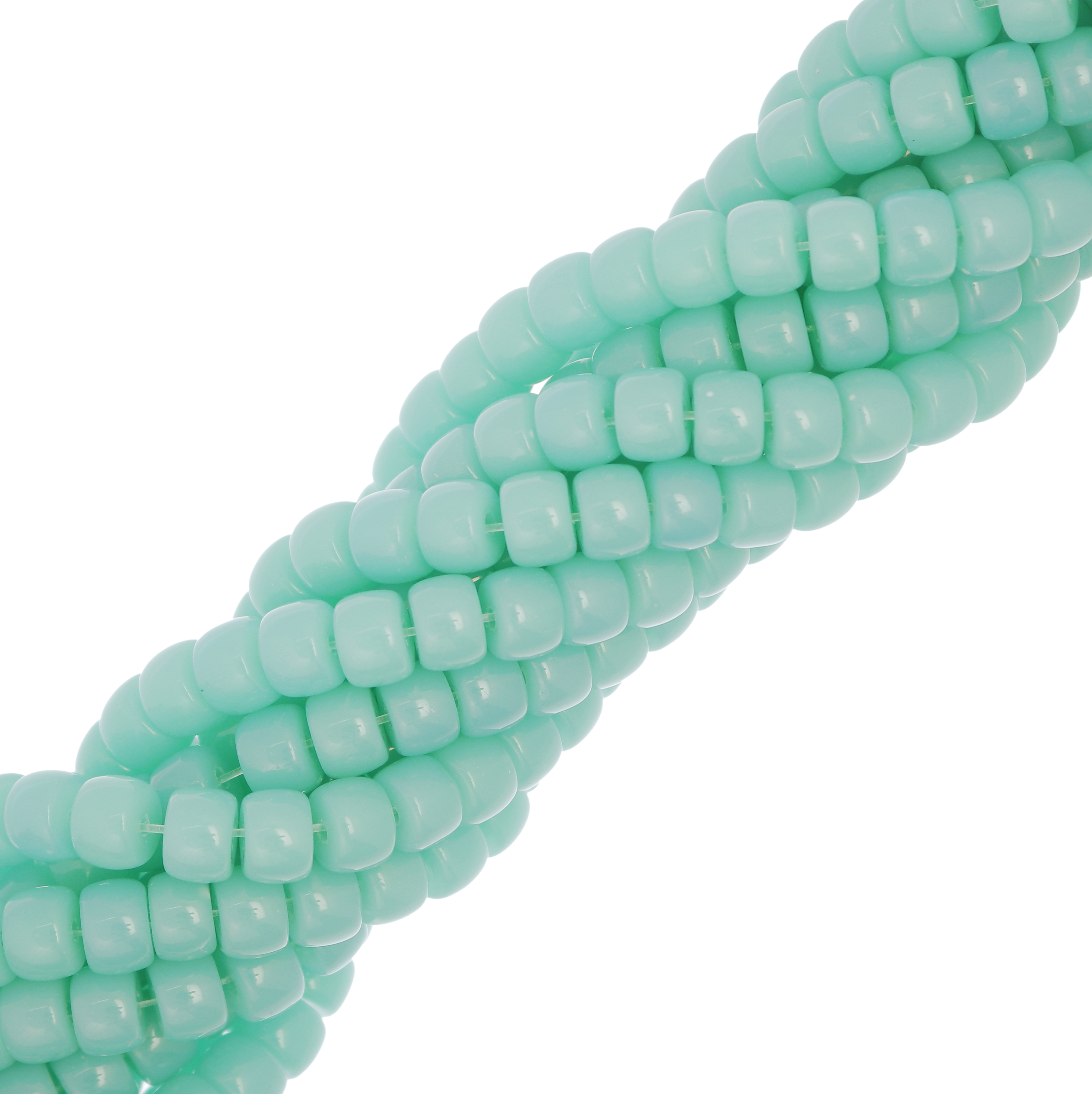 Filo di Rondelle in Vetro, 8,2x6 mm., colore Verde Acqua Opale