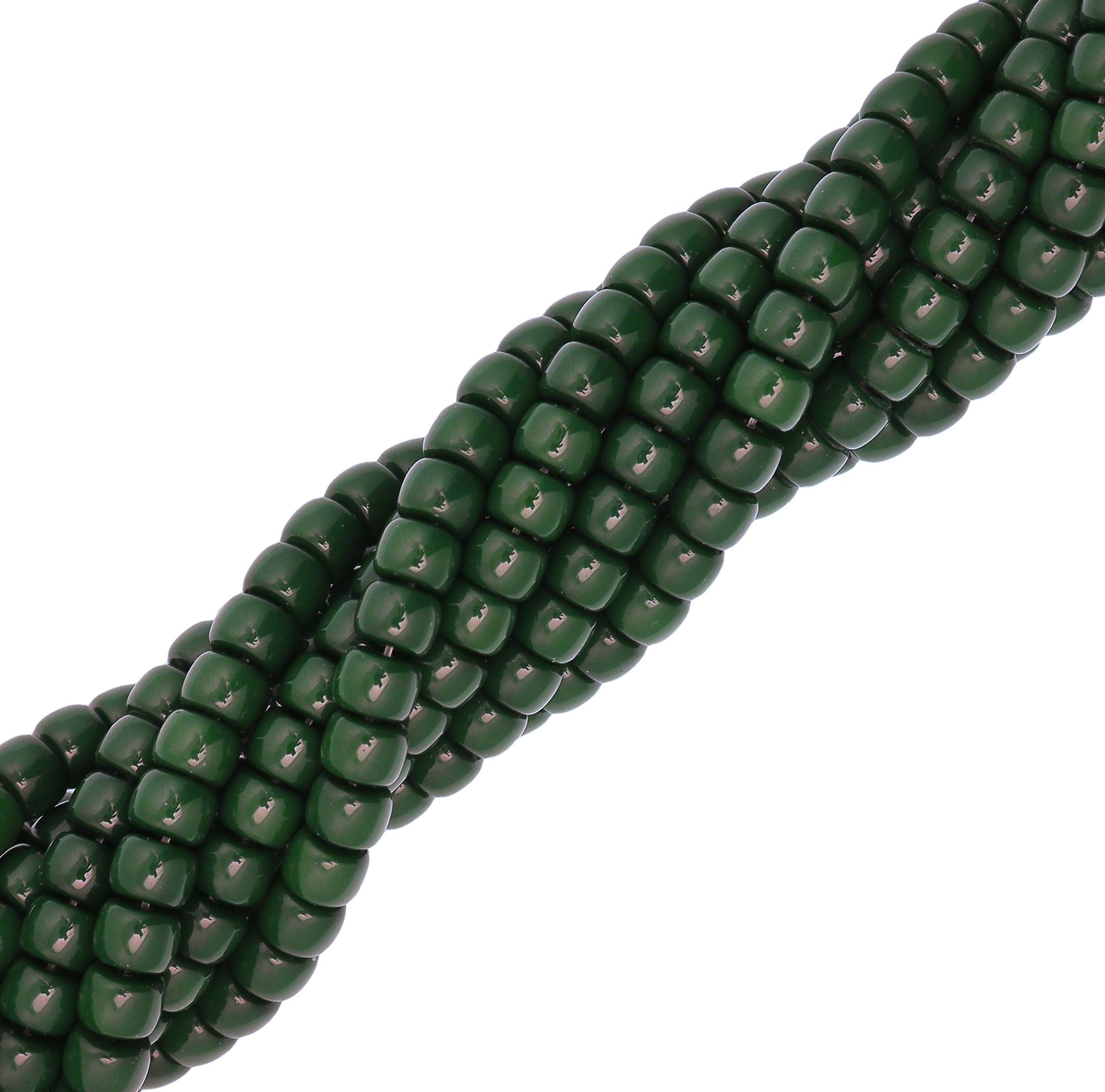 Filo di Rondelle in Vetro, 8,2x6 mm., colore Verde Scuro