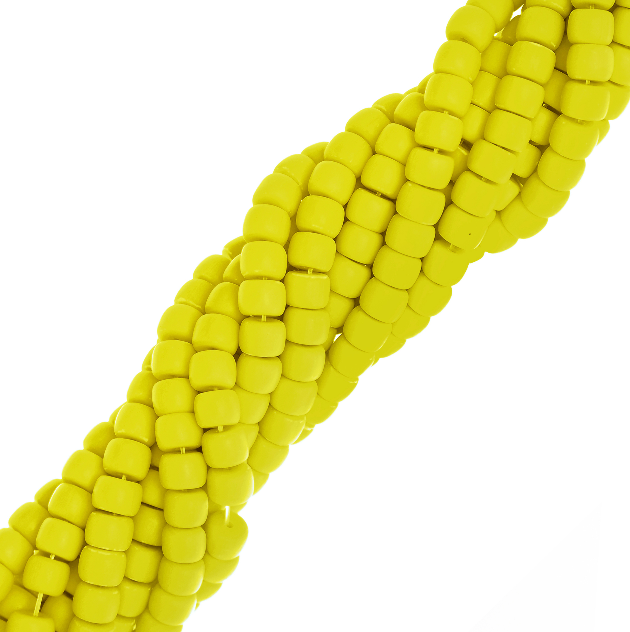 Filo di Rondelle in Vetro, 8,2x6 mm., colore Giallo Lime Opaco