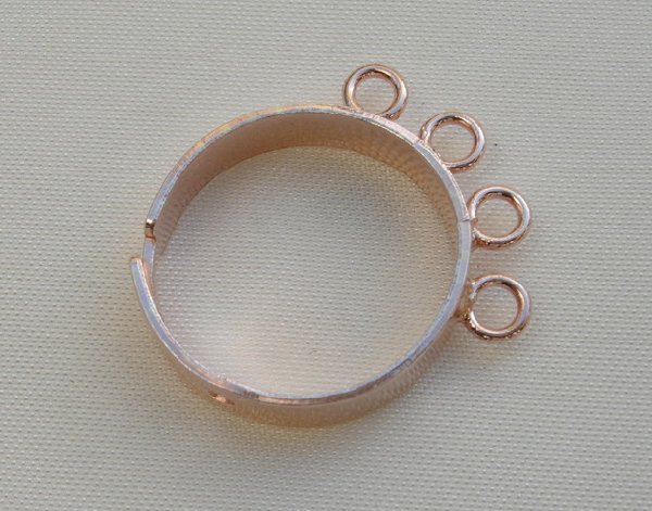 Base anello a fascia con 4 anelli grandi Argento 925